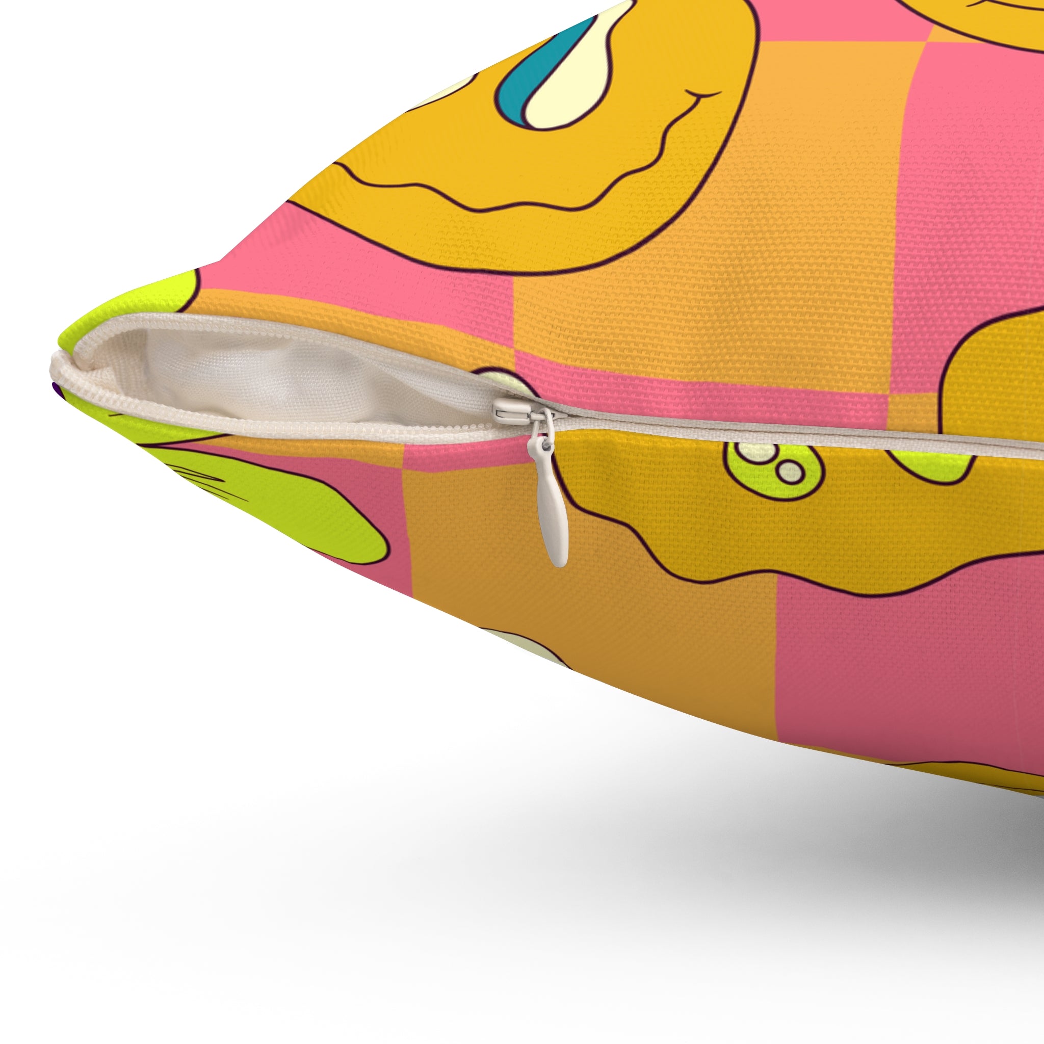 Trippy Sour Face Rave Spun Polyester Square Pillow, Artsulli - Art is Long, Life is Short, Home Decor, , , , , , , 