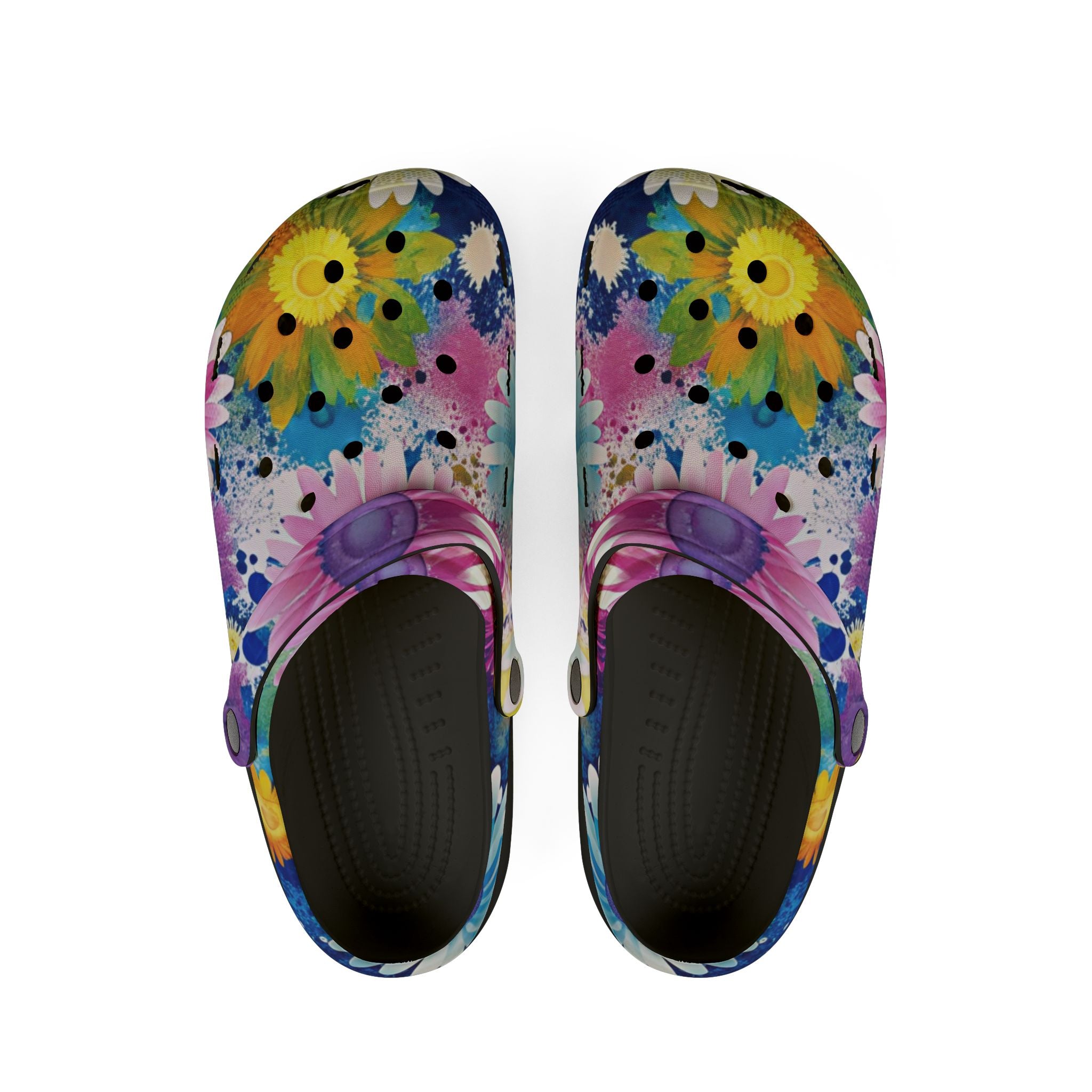 Magical Flower Explosion Multi-Color EVA Foam Rubber Shoes (AOP), Artsulli - Art is Long, Life is Short, Shoes, Size, US 6 (Women's), Color, Black, , , 47474765582414
