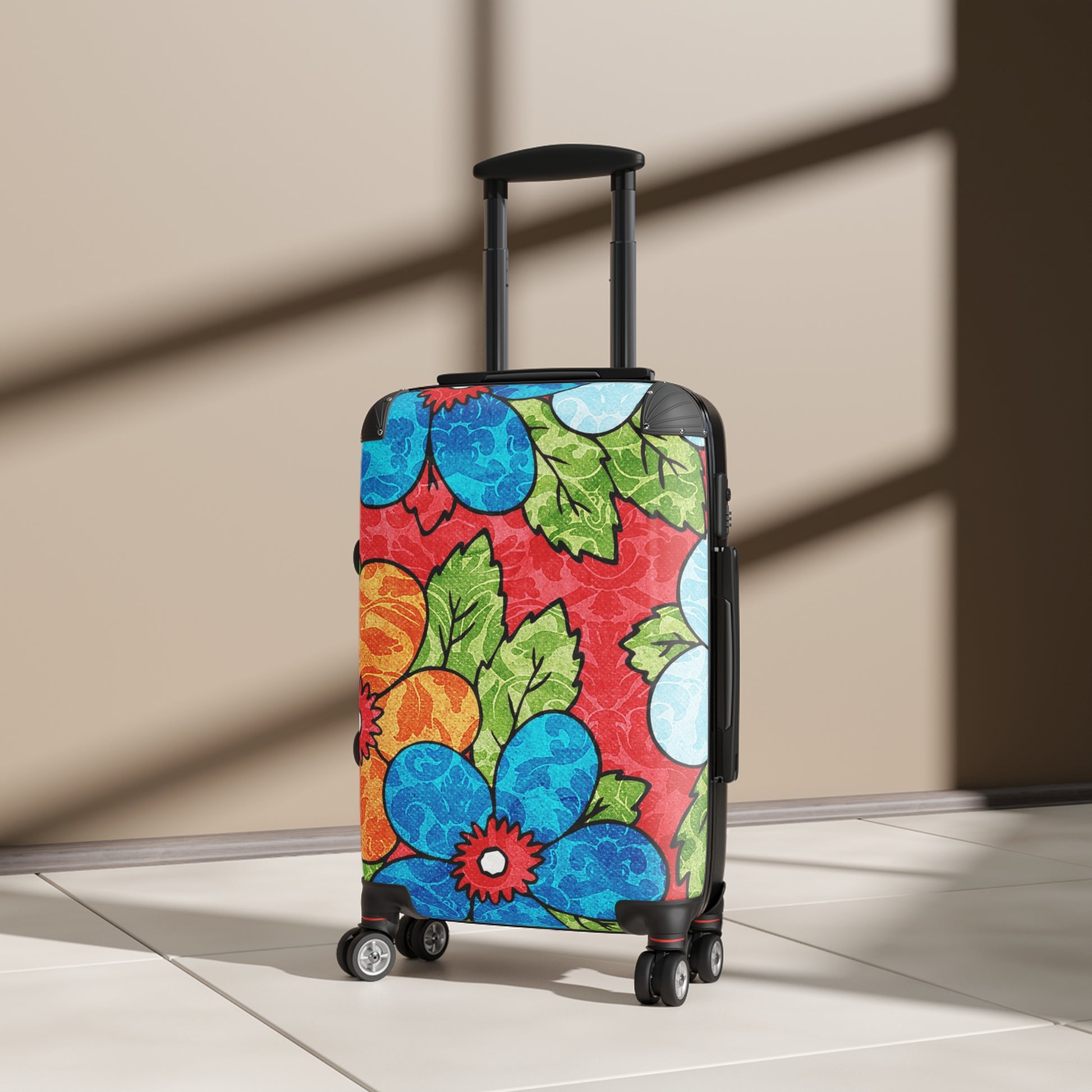 Groovy Red Floral Kl Suitcase, Artsulli - Art is Long, Life is Short, Bags, , , , , , , 