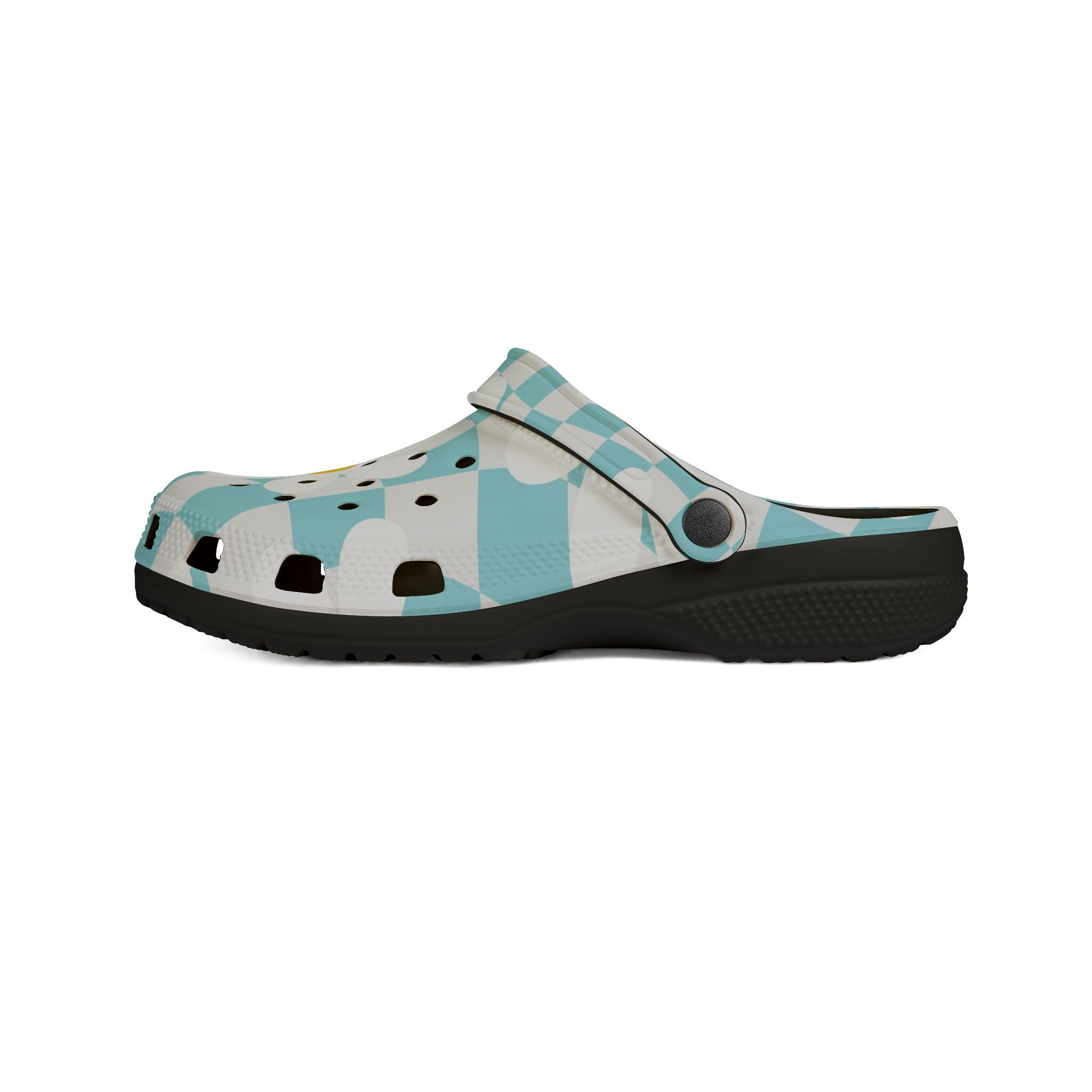 Trippy Check Garden EVA Foam Rubber Shoes (AOP), Artsulli - Art is Long, Life is Short, Shoes, , , , , , , 