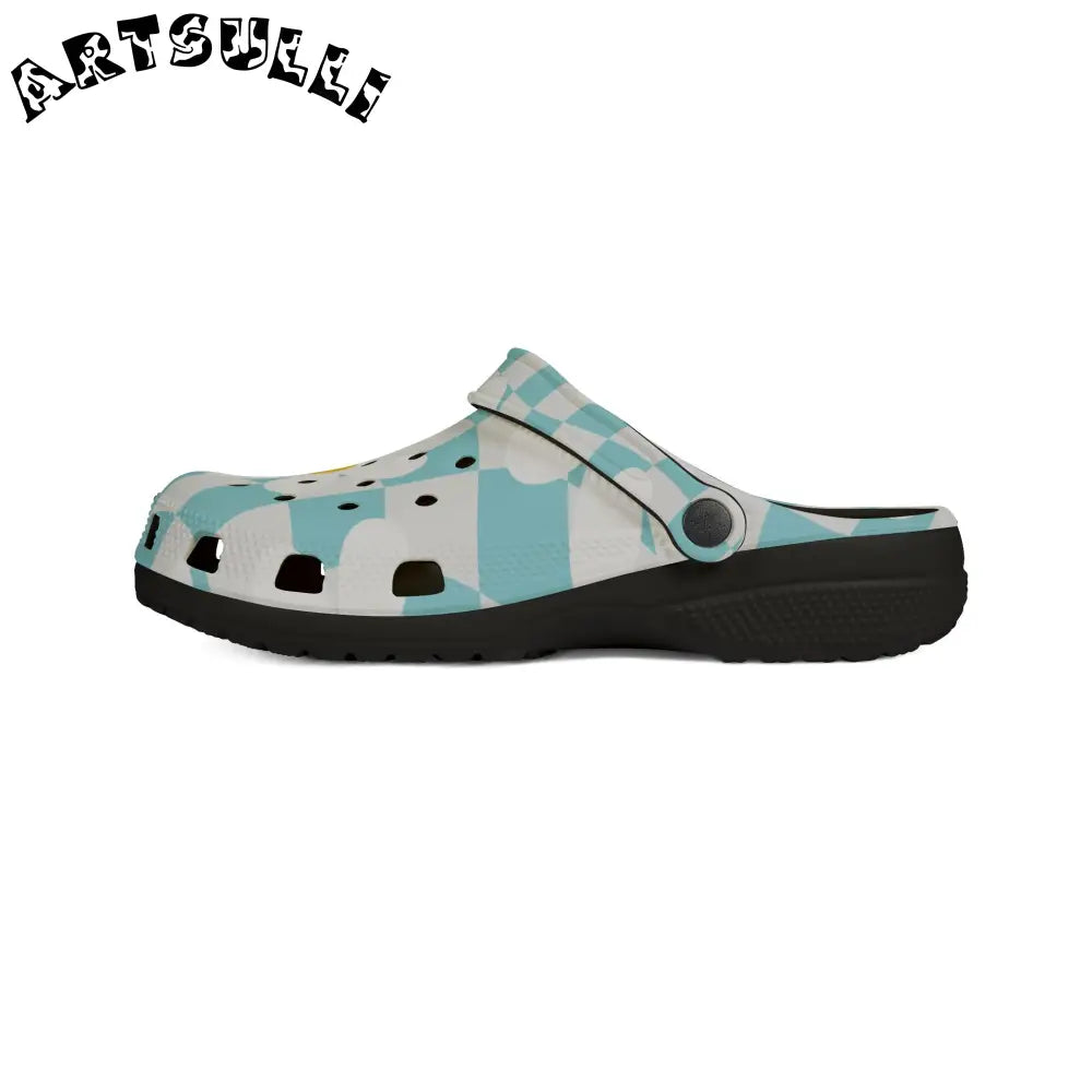 JAKKOUTTHEBXX Trippy Check Garden EVA Foam Rubber Shoes (AOP)