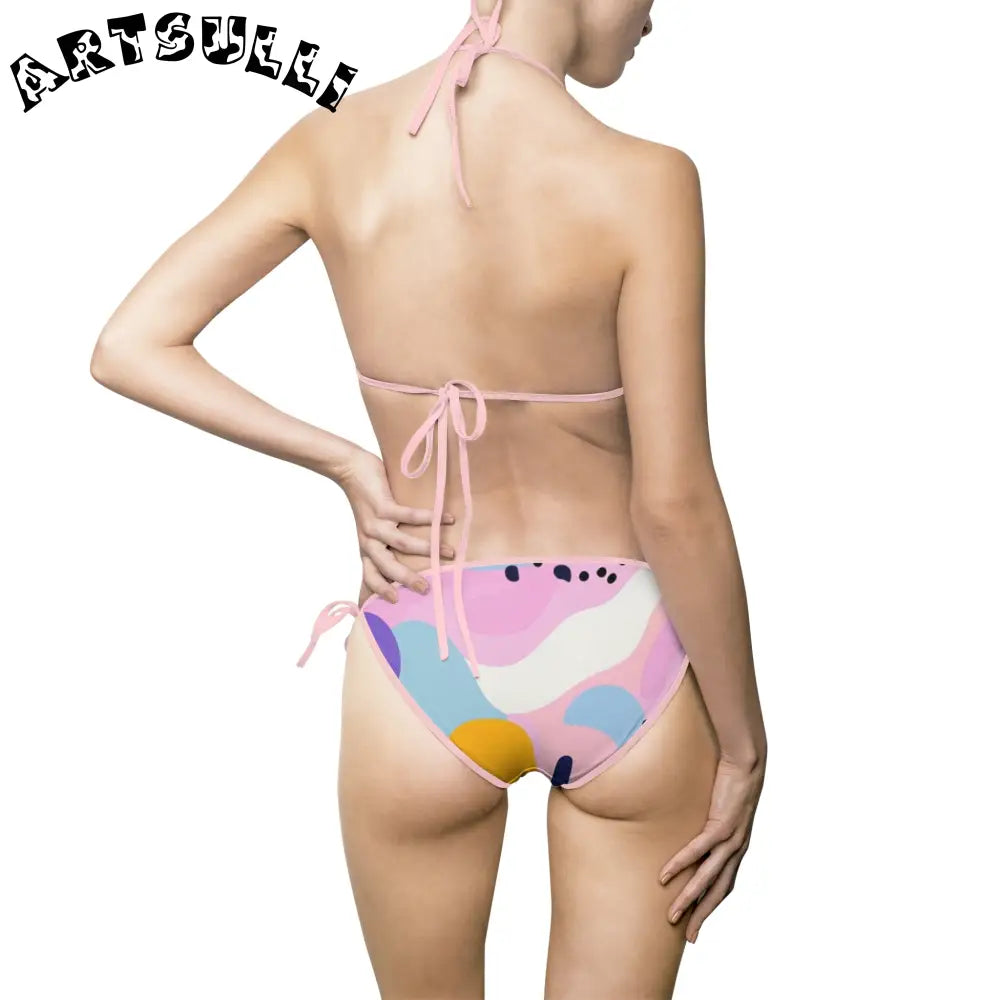 JAKKOUTTHEBXX Colorful Abstract Dots and Shapes Women’s Bikini