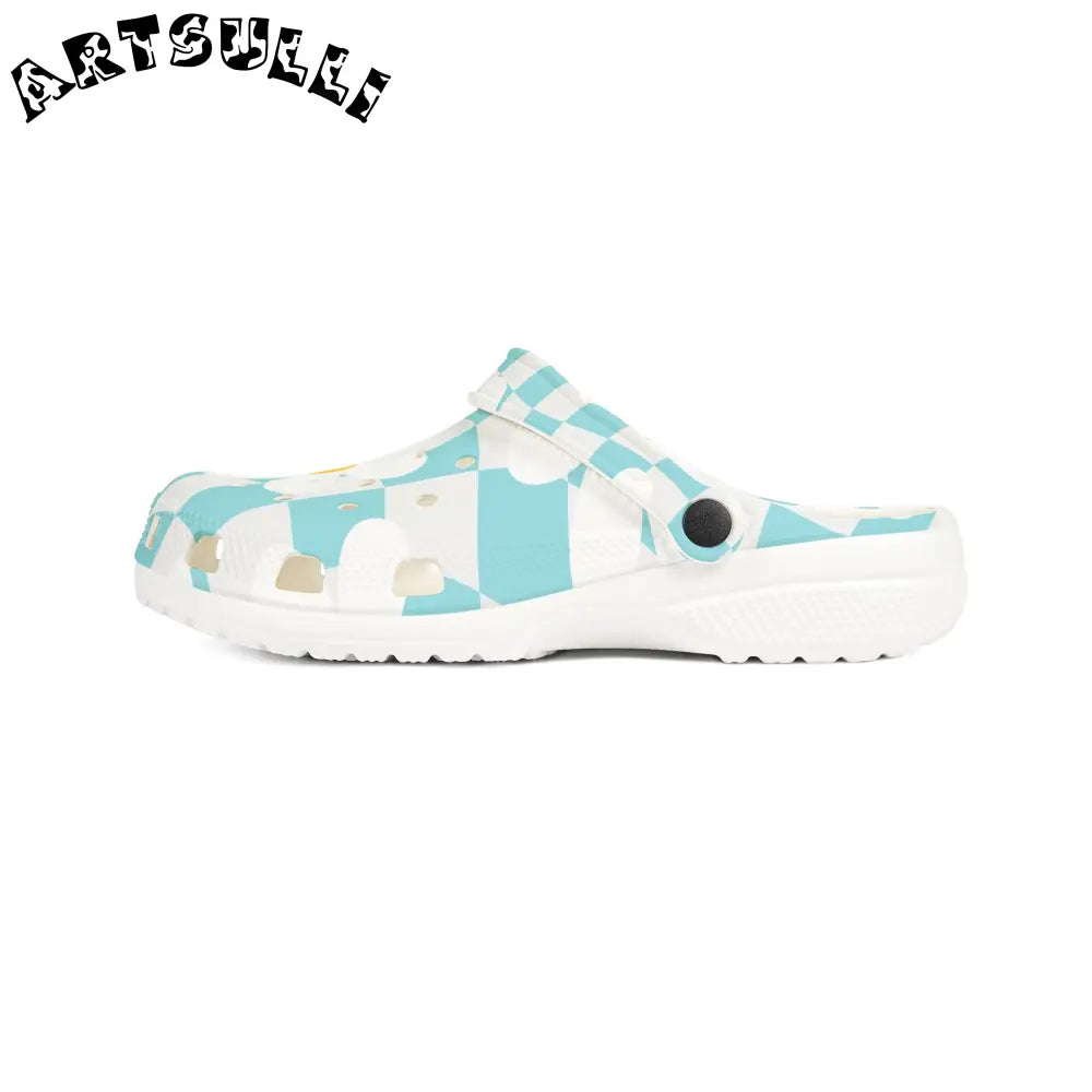 JAKKOUTTHEBXX Trippy Check Garden EVA Foam Rubber Shoes (AOP)