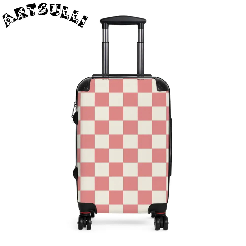 JAKKOUTTHEBXX Retro Checkered Grassland Sprites Suitcase