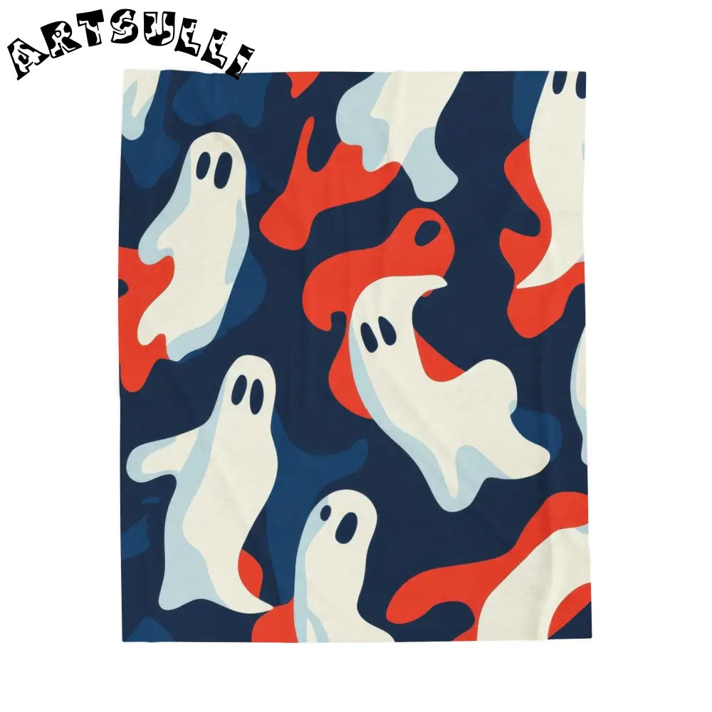 JAKKOUTTHEBXX Camo Ghosts Velveteen Plush Blanket JAKKOUTTHEBXX