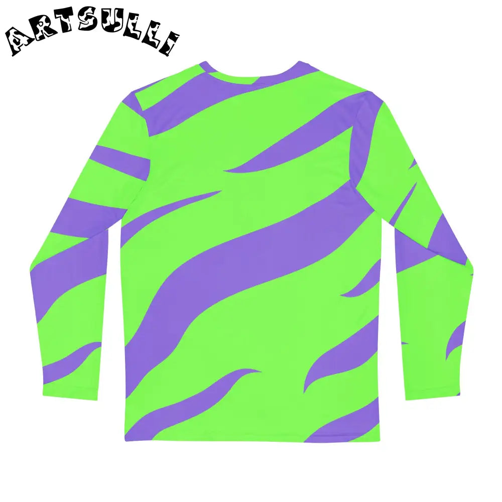 JAKKOUTTHEBXX Tyrannosaurus Print Green and Purple Men’s Long Sleeve