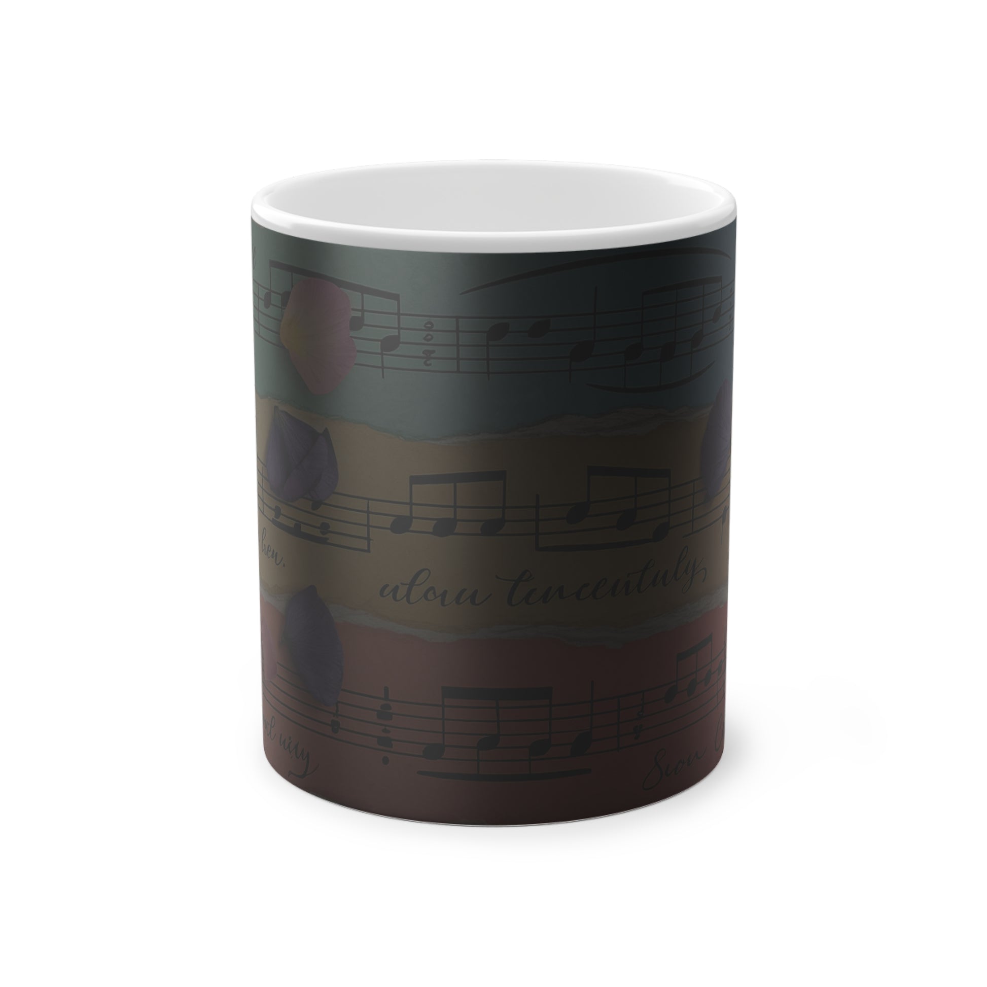 Torn Type Beat Sheet Music Multi-Color Magic Mug, 11oz, Artsulli - Art is Long, Life is Short, Mug, Size, 11oz, , , , , 16763501892870464421