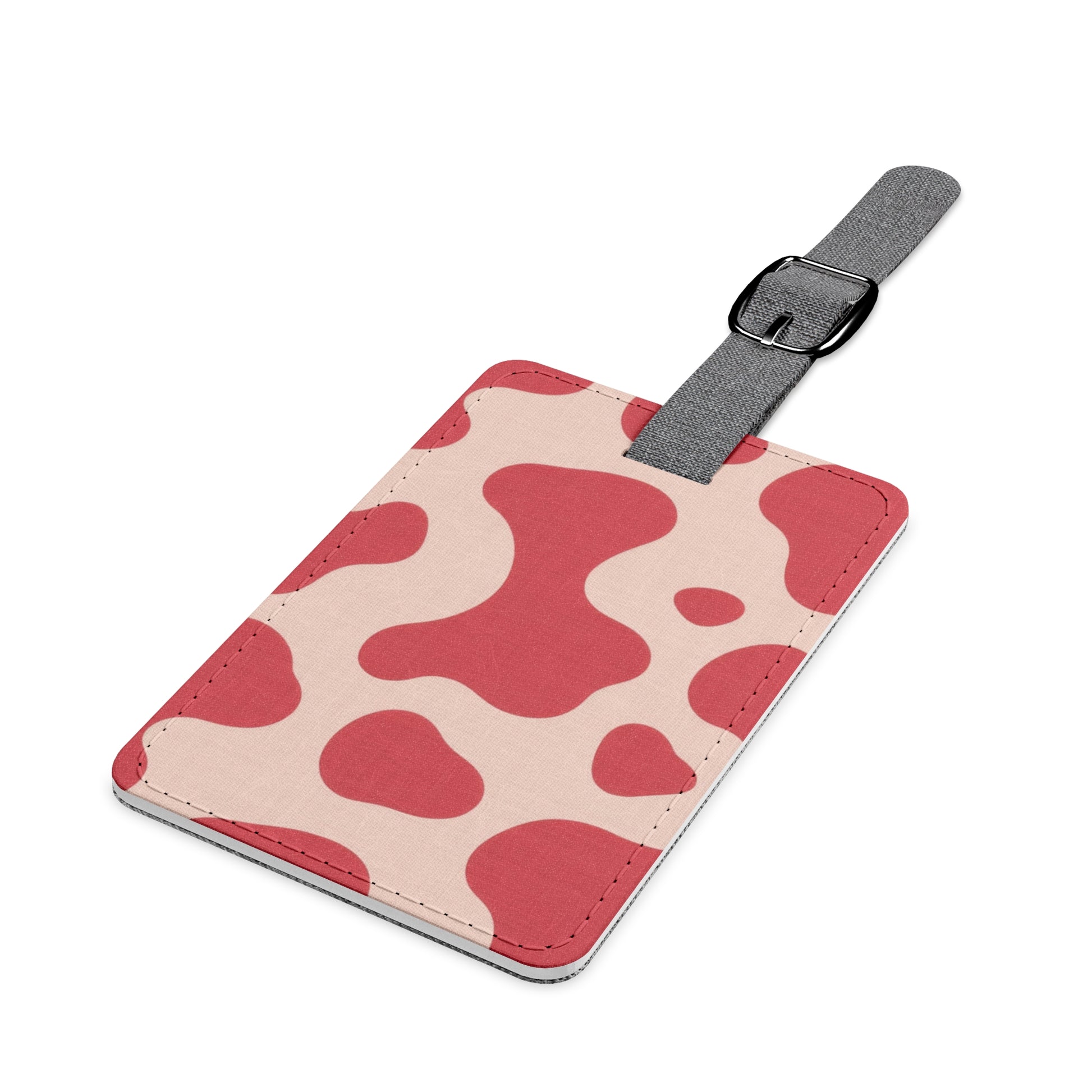 Red Jungle Cow Saffiano Polyester Luggage Tag, Rectangle, Artsulli - Art is Long, Life is Short, Accessories, , , , , , , 