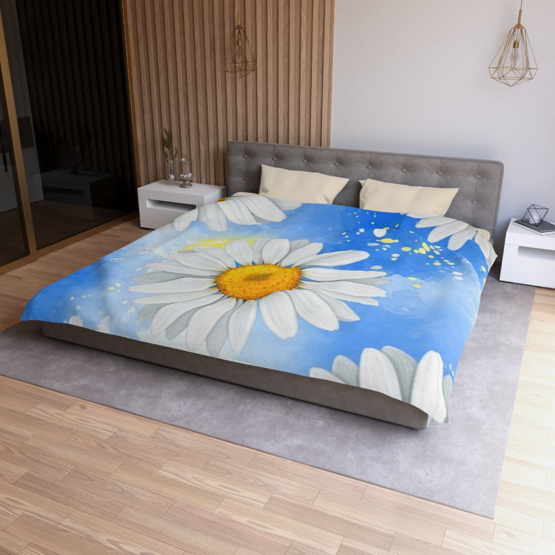 Daisies Microfiber Duvet Cover, Artsulli - Art is Long, Life is Short, Home Decor, , , , , , , 