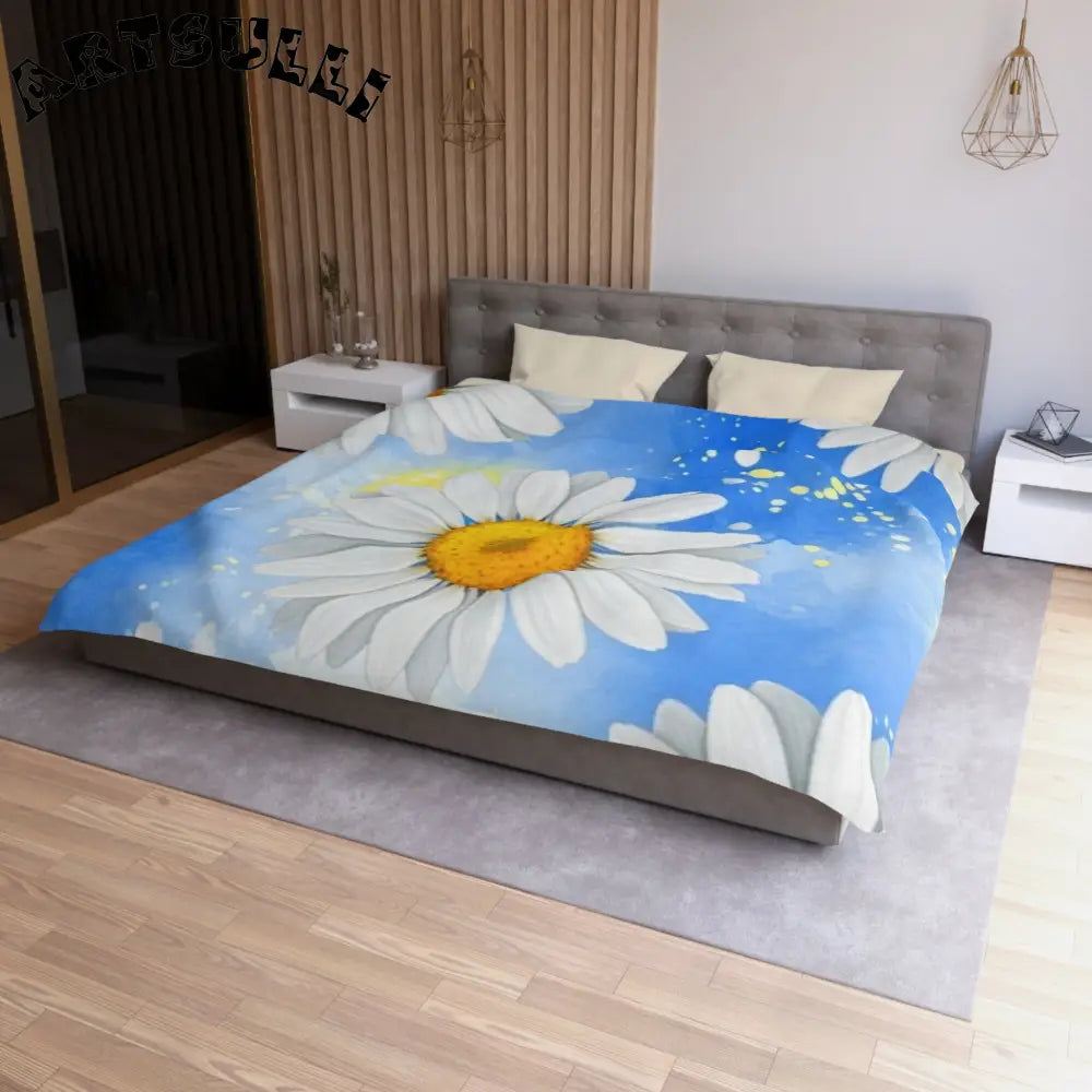 JAKKOUTTHEBXX Daisies Microfiber Duvet Cover JAKKOUTTHEBXX Artsulli