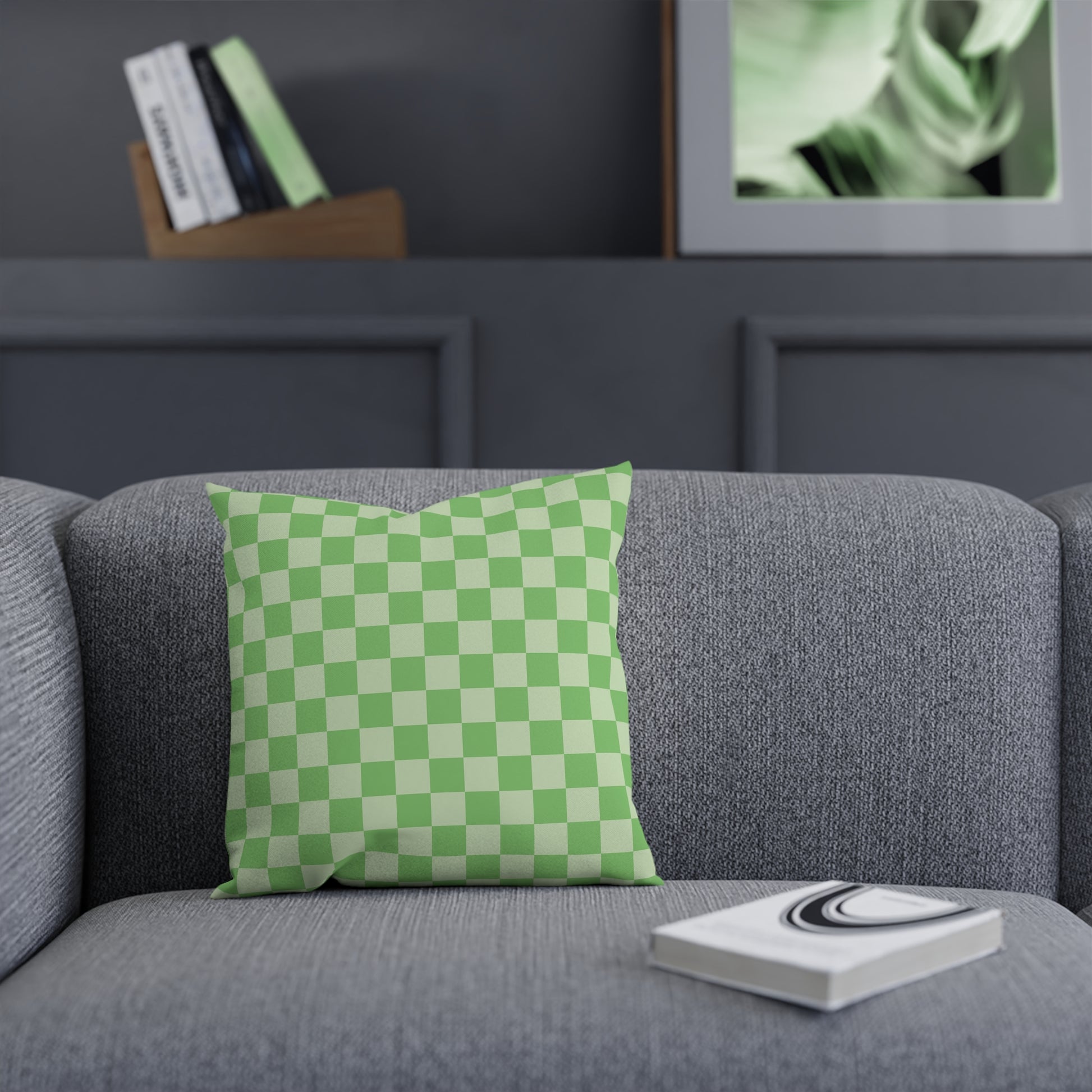 Checkerboard Green Cushion, Artsulli - Art is Long, Life is Short, Home Decor, , , , , , , 