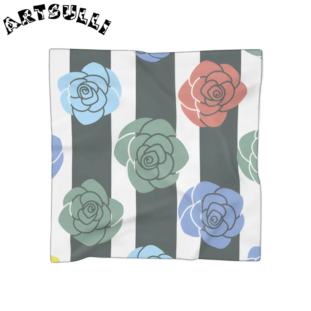 JAKKOUTTHEBXX Stripes x Roses Black and White Poly Scarf