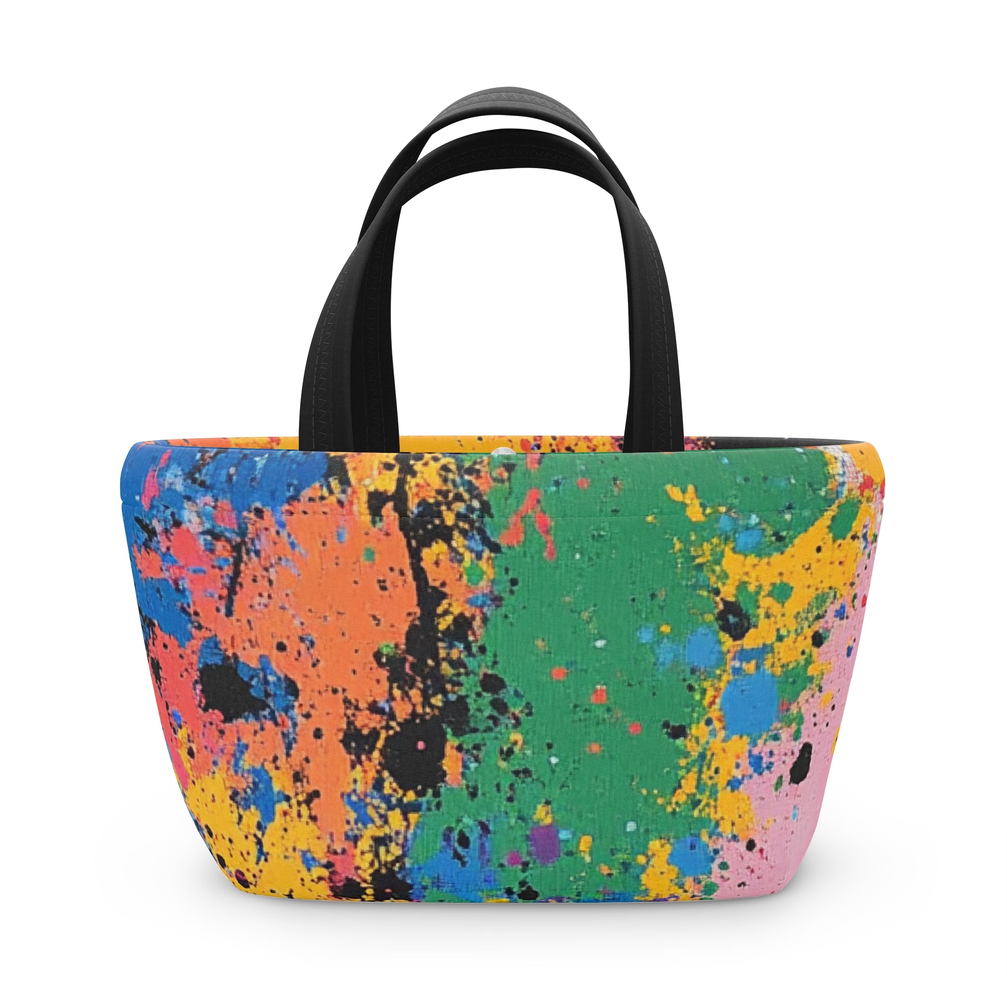 The Colors Of Paint Splatter Lunch Bag, Artsulli - Art is Long, Life is Short, Bags, Size, 9.3" x 7.7" x 4.7", Color, Black, , , 12510099200986