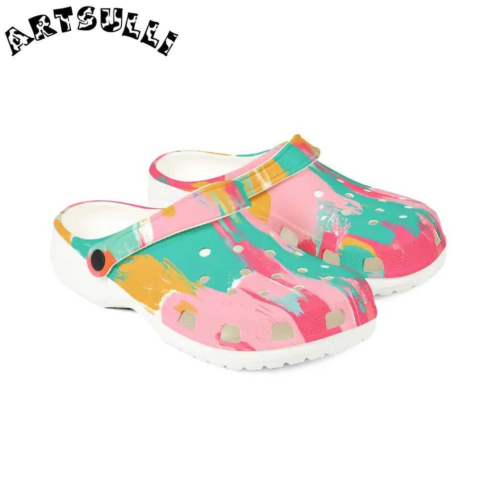 JAKKOUTTHEBXX Preppy Pixel Bloom EVA Foam Rubber Shoes (AOP)