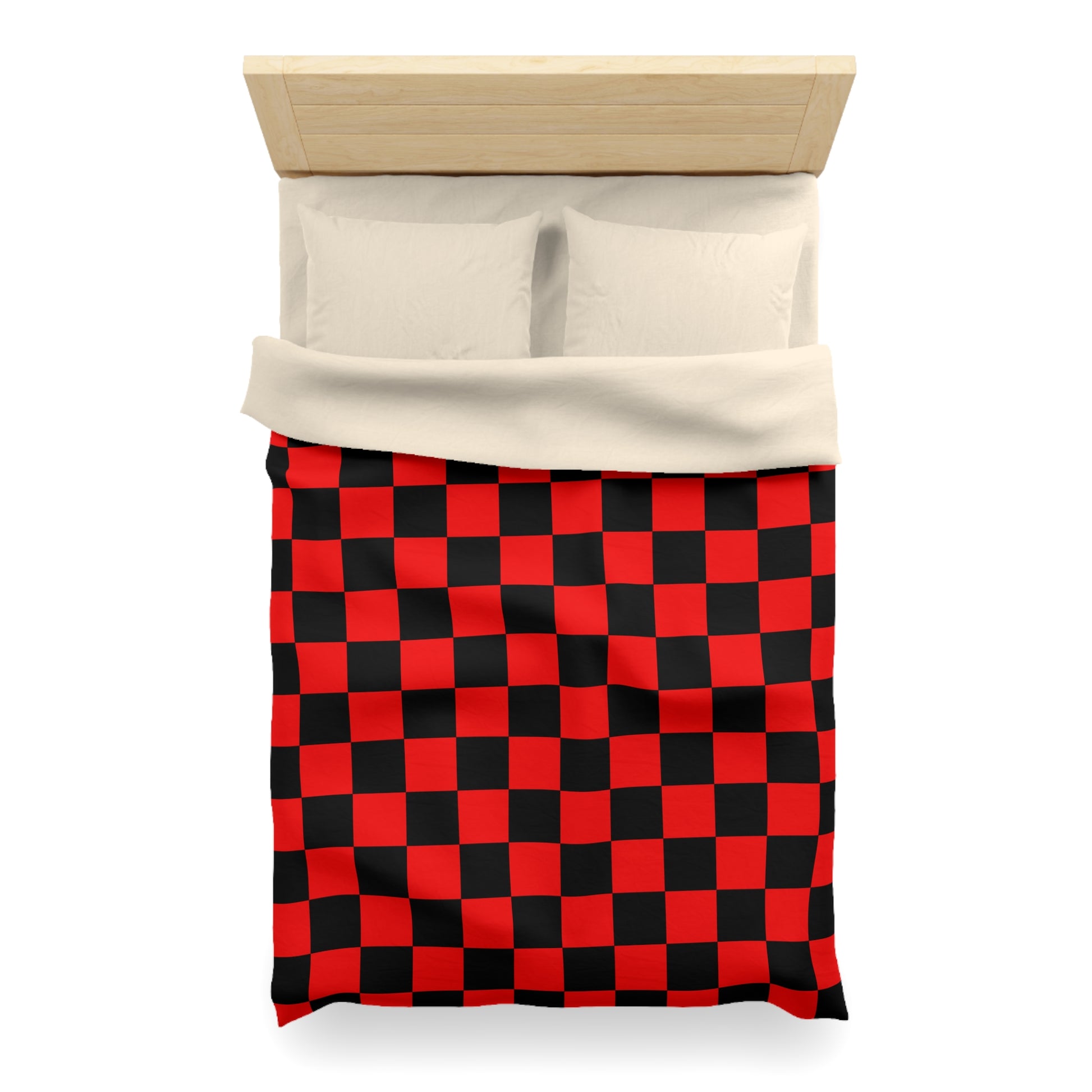 Checkerboard Red and Black Microfiber Duvet Cover, Artsulli - Art is Long, Life is Short, Home Decor, , , , , , , 
