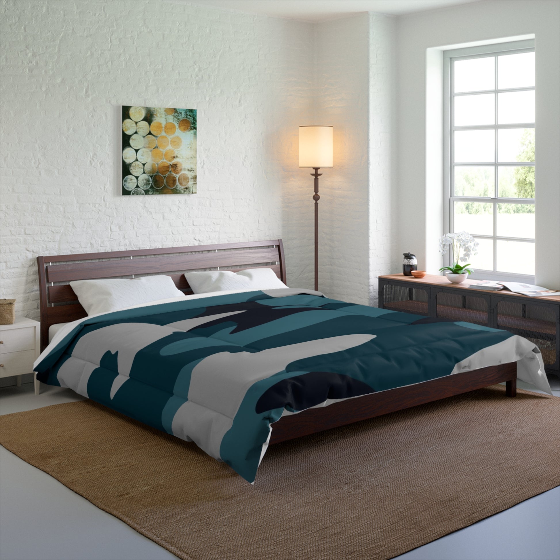 Blue Camouflage Comforter, Artsulli - Art is Long, Life is Short, Home Decor, , , , , , , 