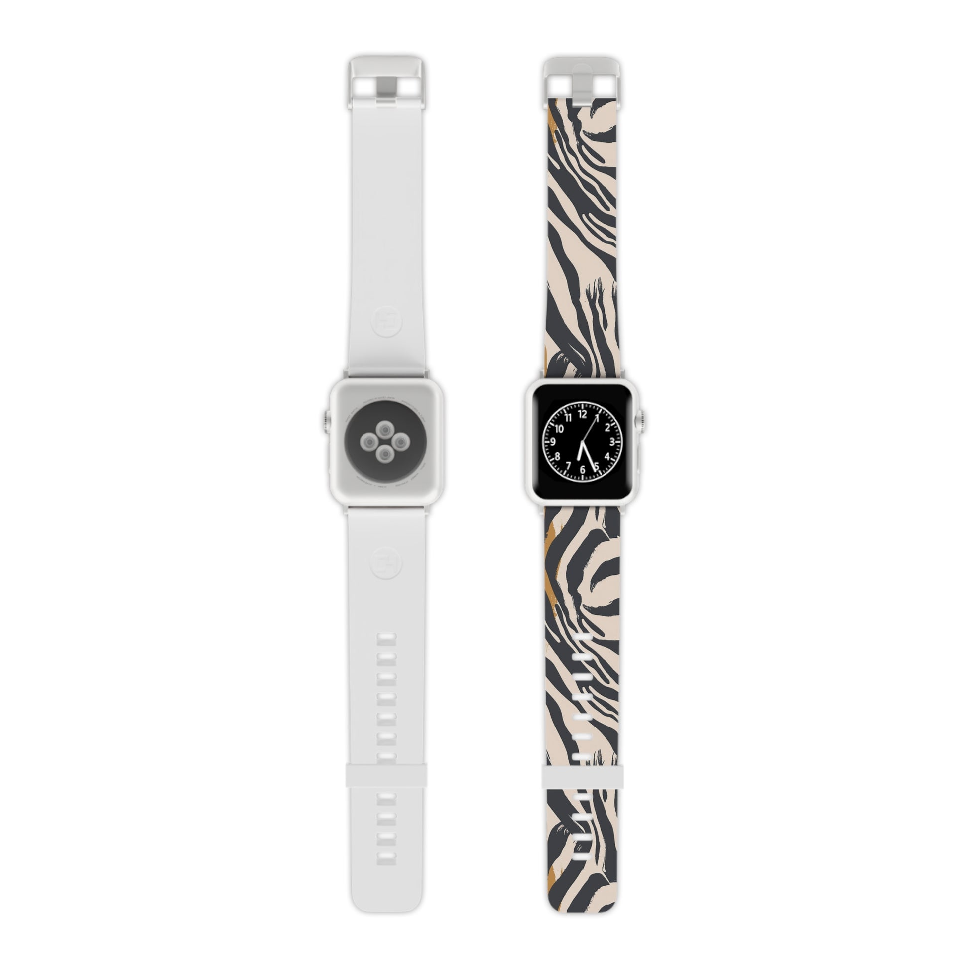 Beige Zebra Jungle Flats Watch Band for Apple Watch, Artsulli - Art is Long, Life is Short, Accessories, Size, 8'' × 0.75'' / 42 - 44 mm, Color, Silver, , , 76439962175736