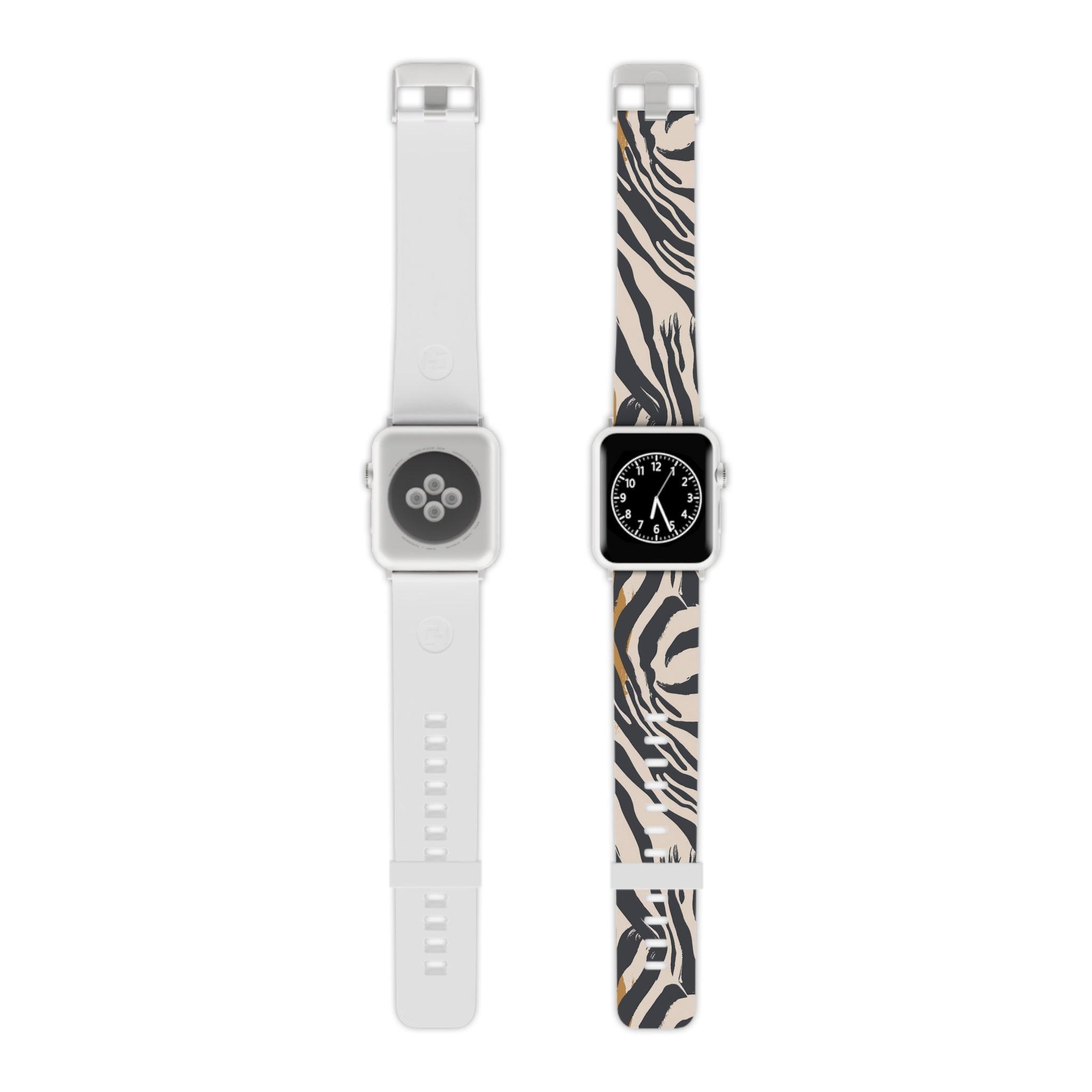 Beige Zebra Jungle Flats Watch Band for Apple Watch, Artsulli - Art is Long, Life is Short, Accessories, Size, 8'' × 0.75'' / 42 - 44 mm, Color, Silver, , , 76439962175736