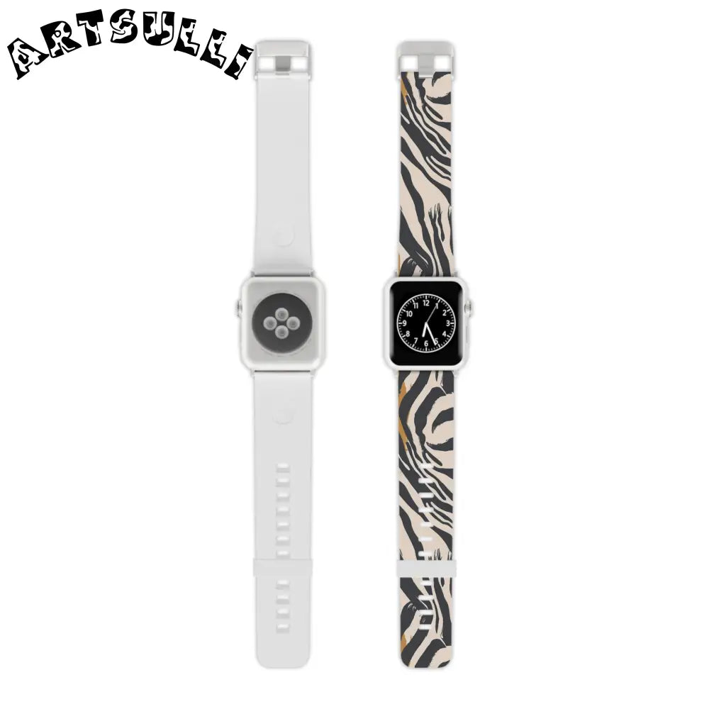 JAKKOUTTHEBXX Apple Watch with White and Zebra Print Interchangeable