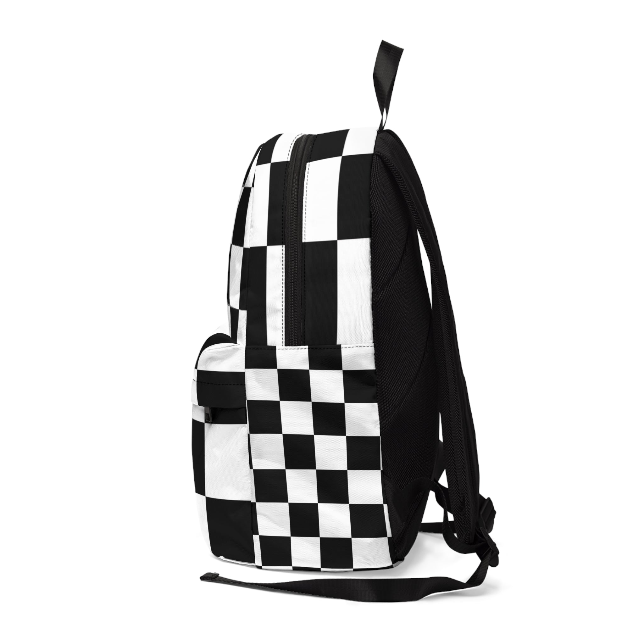 Checkerboard Black and White Unisex Classic Backpack, Artsulli - Art is Long, Life is Short, Bags, , , , , , , 