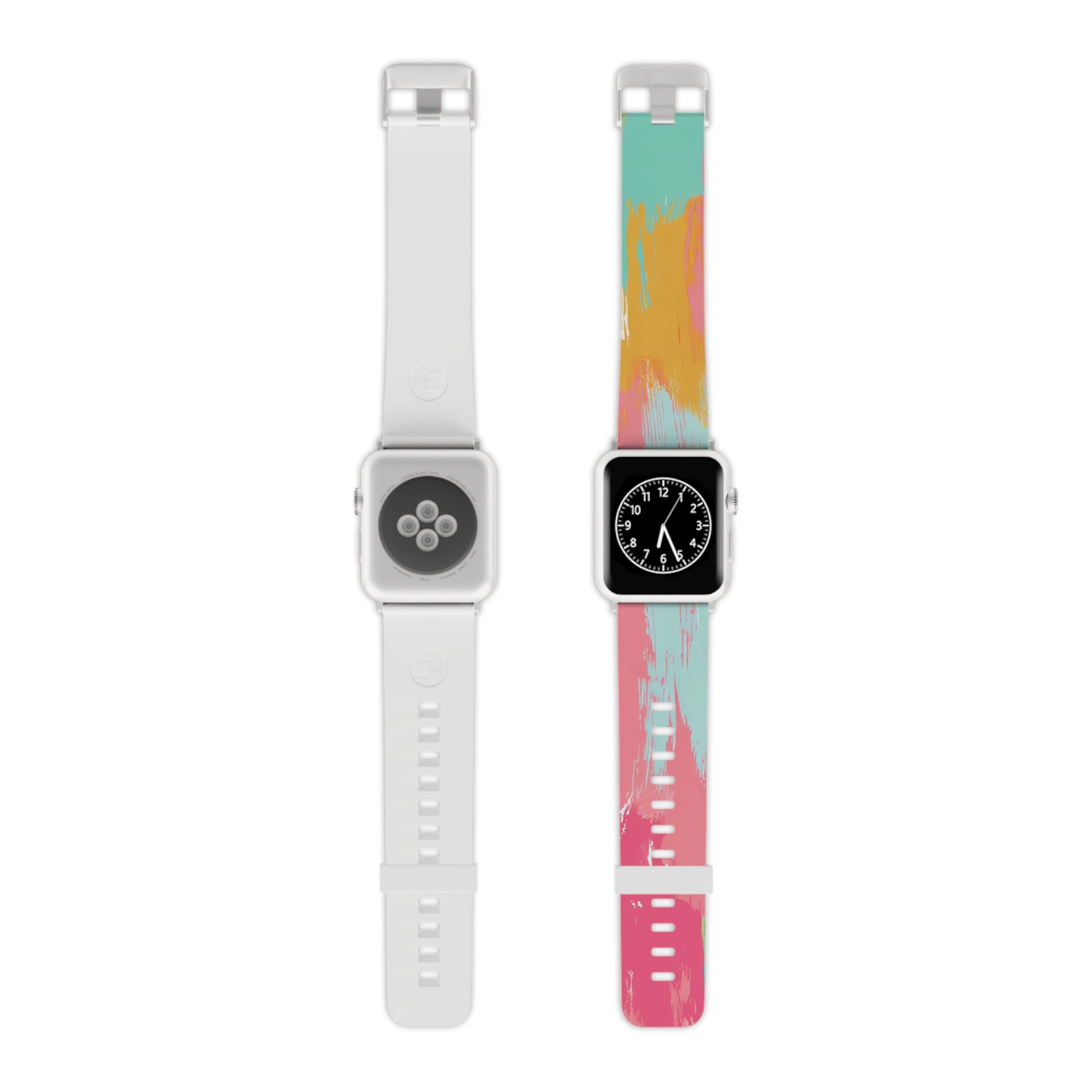 Preppy Pixel Bloom Watch Band for Apple Watch, Artsulli - Art is Long, Life is Short, Accessories, Size, 7.5'' × 0.75'' / 42 - 44 mm, Color, Silver, , , 21721033477647801368