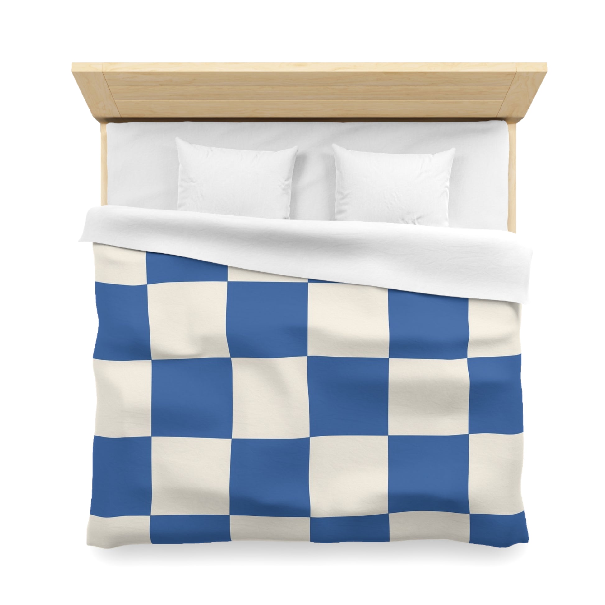 Checkerboard Blue Microfiber Duvet Cover, Artsulli - Art is Long, Life is Short, Home Decor, , , , , , , 