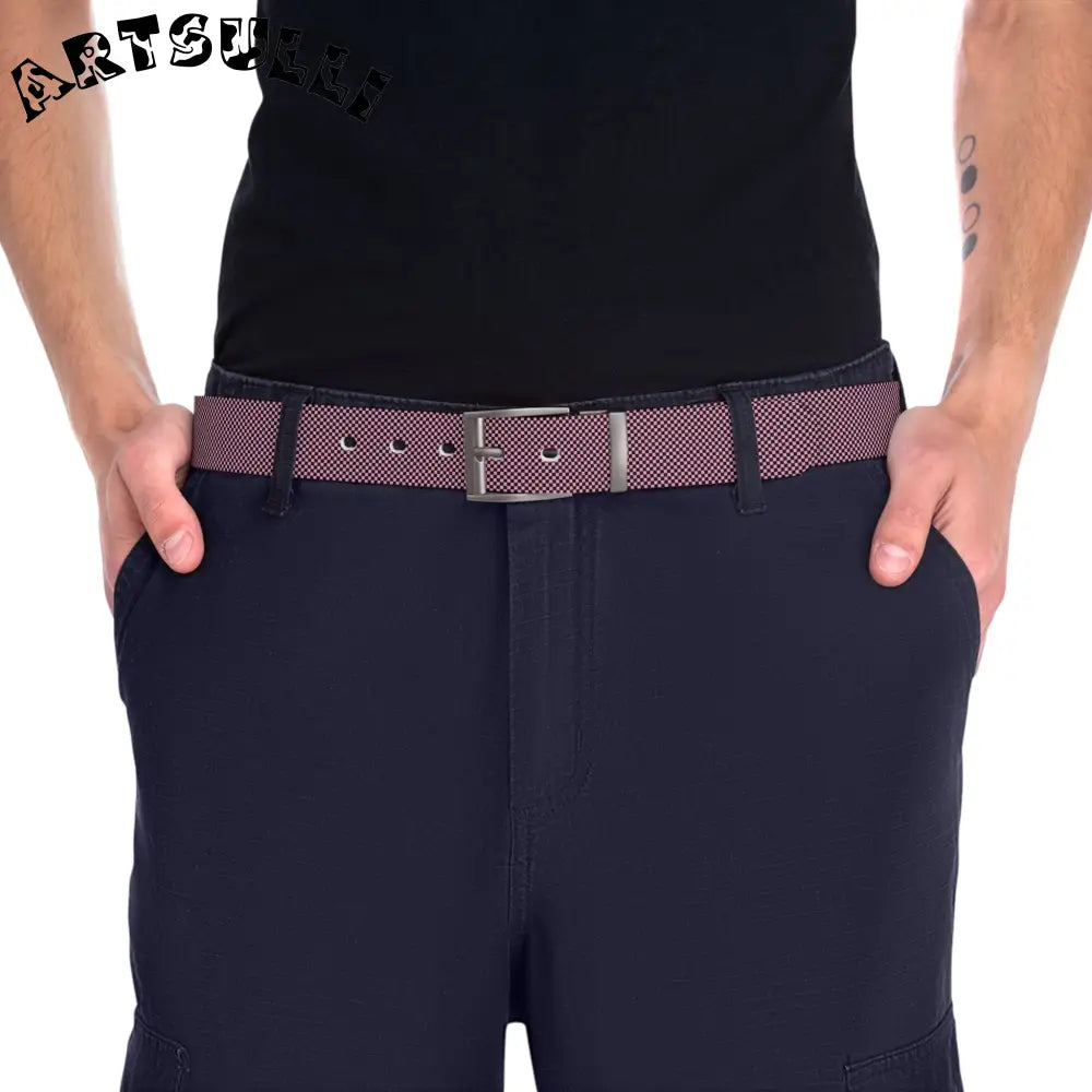 JAKKOUTTHEBXX Checkerboard Black and Pink Belt JAKKOUTTHEBXX