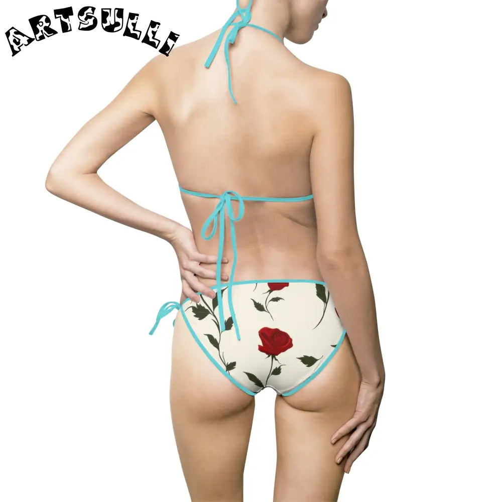 JAKKOUTTHEBXX Red Roses Women’s Bikini Swimsuit (AOP) JAKKOUTTHEBXX
