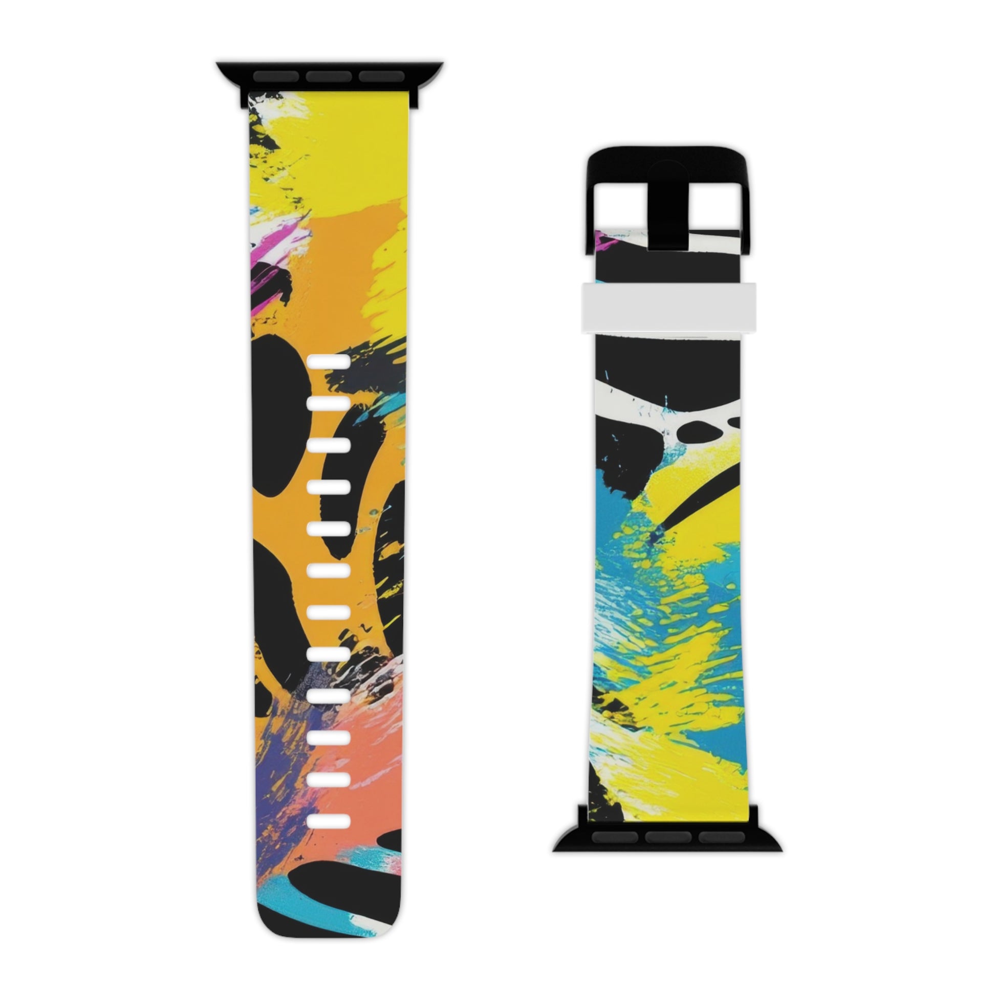 Zebra Stripes x Leopard Print x Paint Splatter Multi-Color Watch Band for Apple Watch, Artsulli - Art is Long, Life is Short, Accessories, , , , , , , 