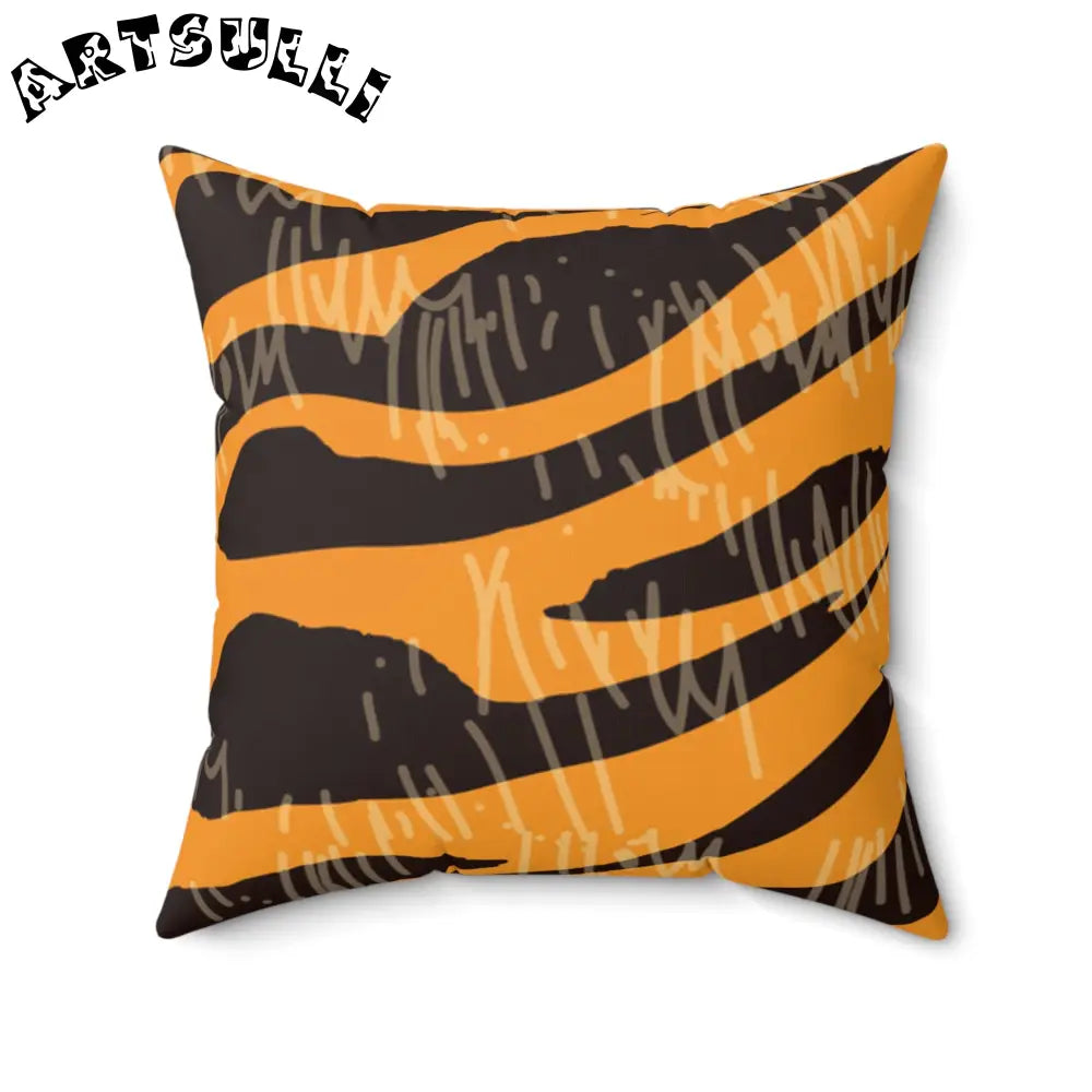 JAKKOUTTHEBXX Tiger Scratches Orange & Black Spun Polyester Square