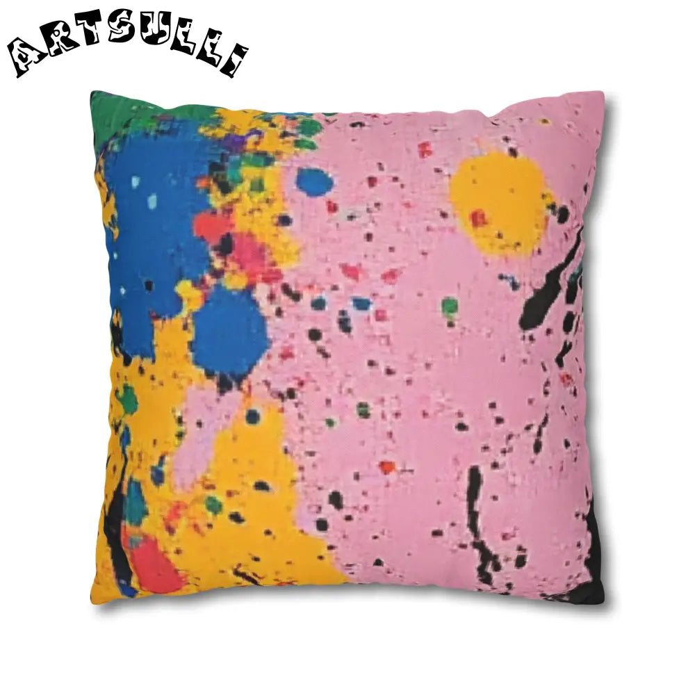 JAKKOUTTHEBXX The Colors Of Paint Splatter Spun Polyester Square