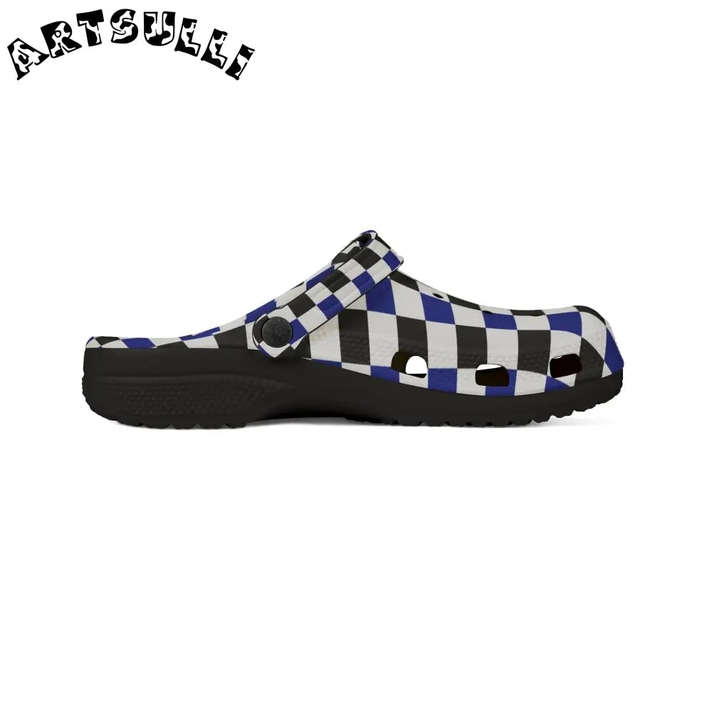 JAKKOUTTHEBXX Checkerboard Blue White and Black EVA Foam Rubber