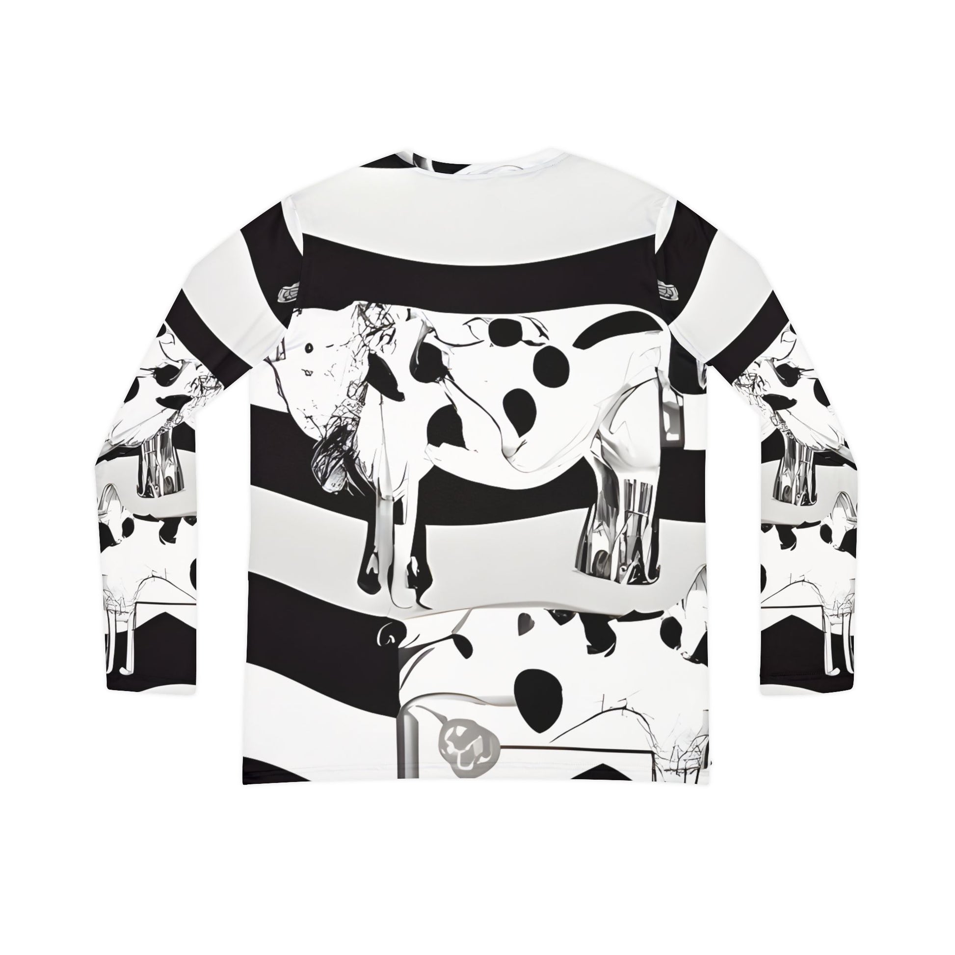 Cruellas Cattle Line Women's Long Sleeve V-neck Shirt (AOP), Artsulli - Art is Long, Life is Short, All Over Prints, , , , , , , 