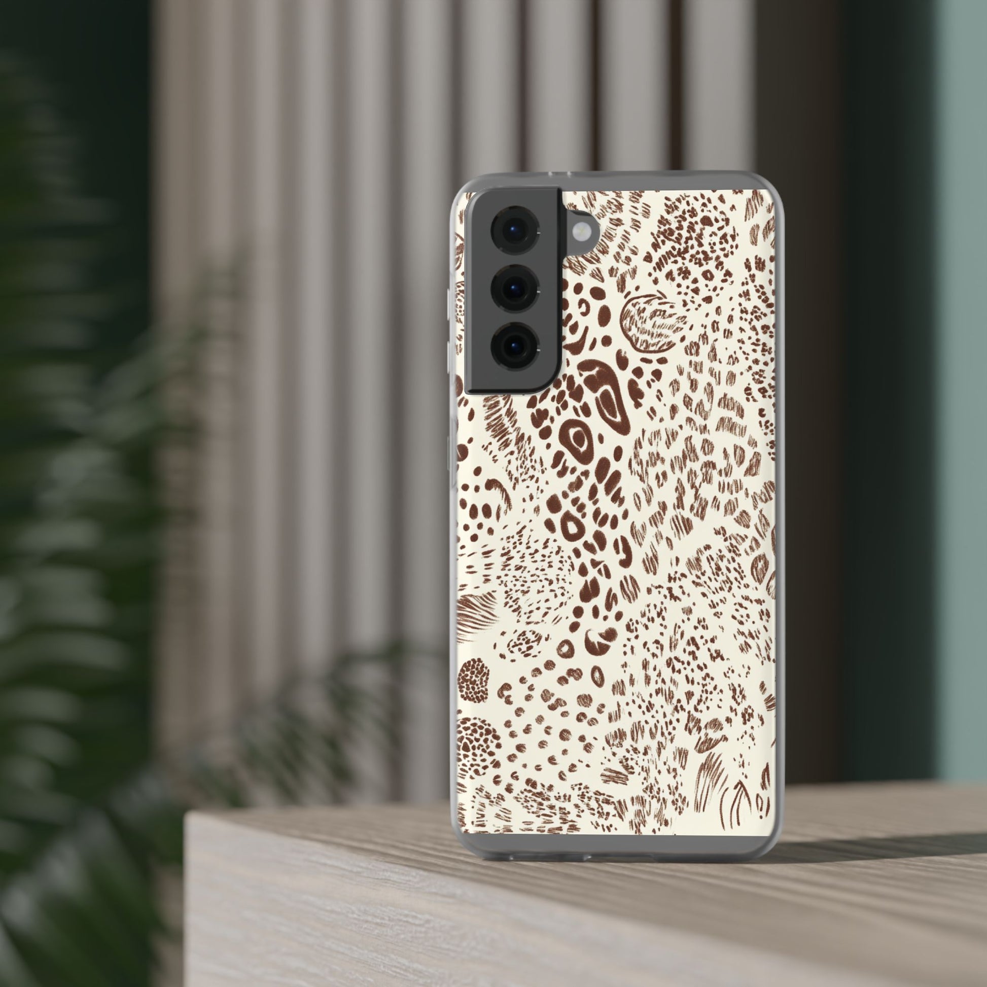 Brown Animal Print Flexi Case, Artsulli - Art is Long, Life is Short, Phone Case, , , , , , , 