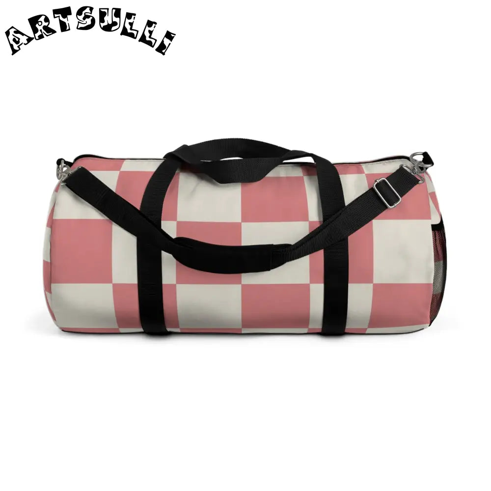 JAKKOUTTHEBXX Retro Checkered Grassland Sprites Duffel Bag