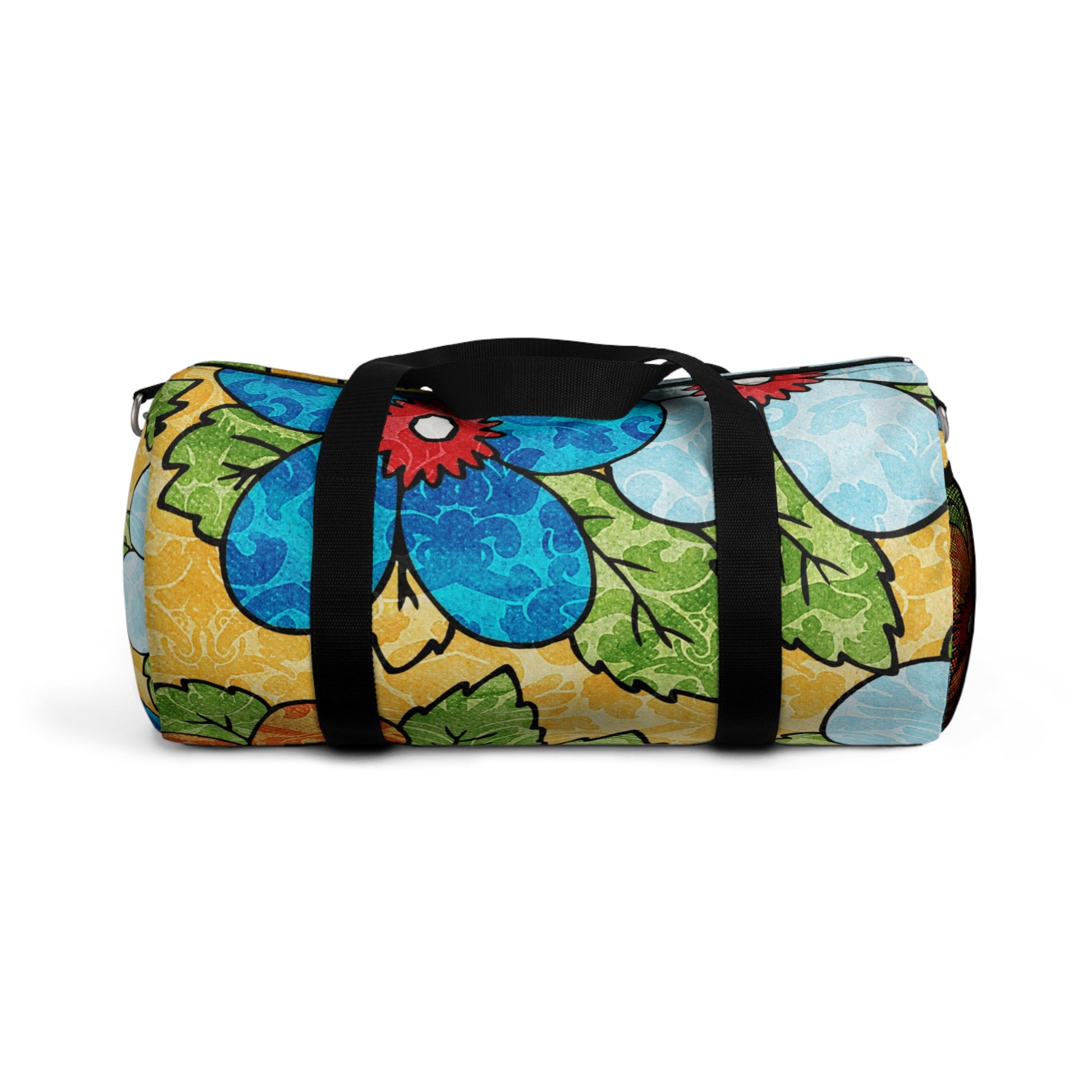 Groovy Yellow Floral Kl Duffel Bag, Artsulli - Art is Long, Life is Short, Bags, Size, Small, , , , , 18113558902465101326
