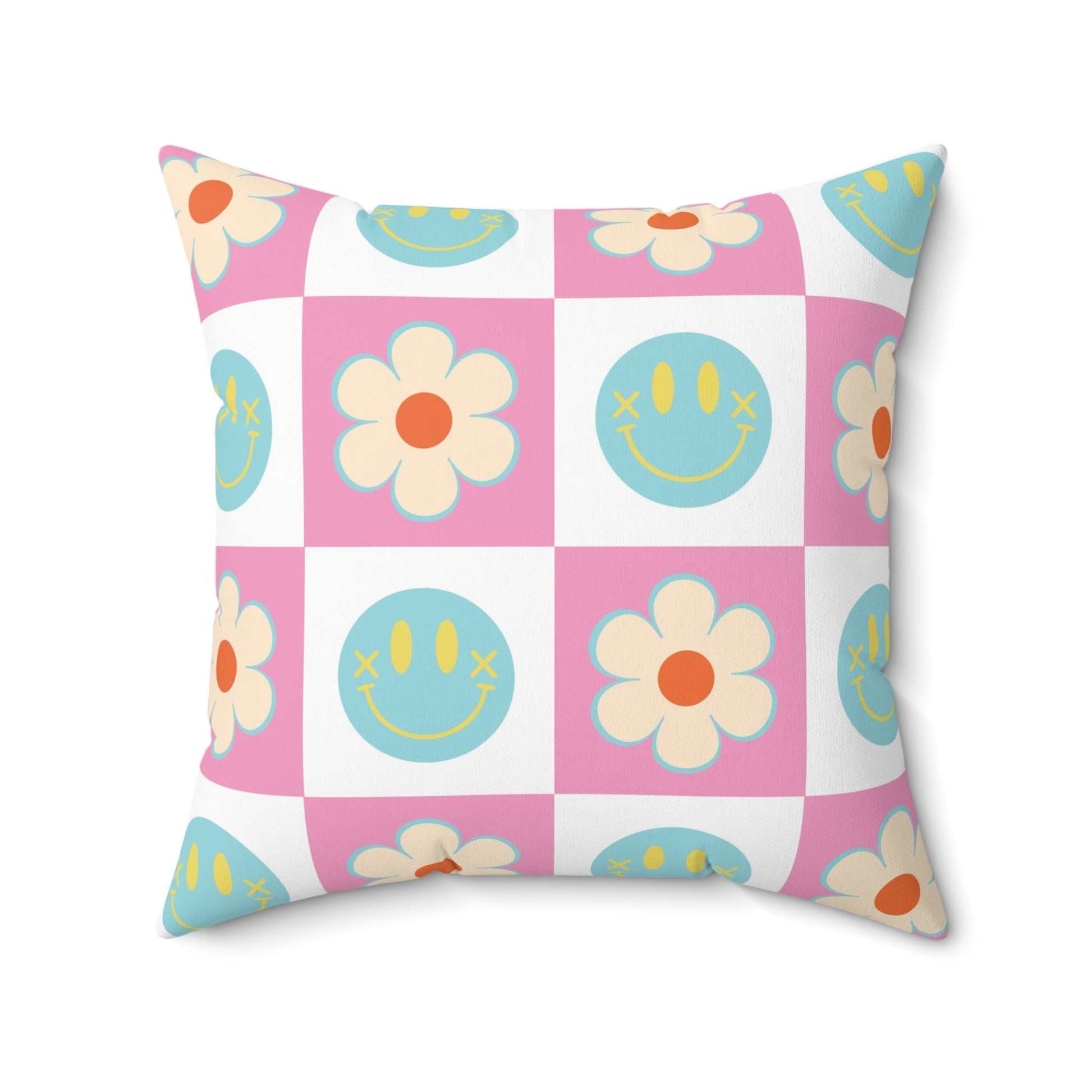 Madotsukis Grin Bloom Spun Polyester Square Pillow, Artsulli - Art is Long, Life is Short, Home Decor, Size, 20" × 20", , , , , 16711211071319291923