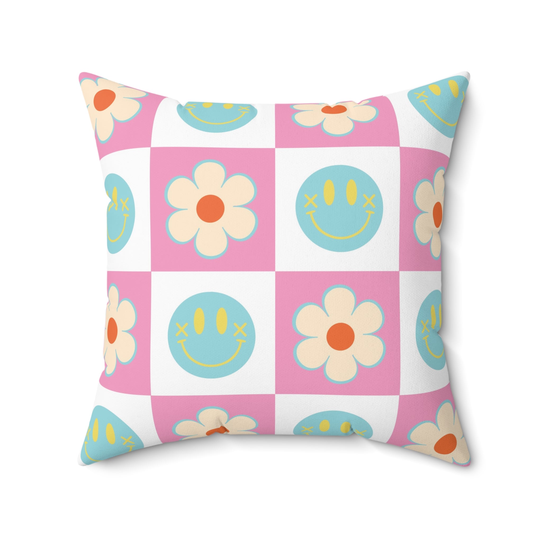 Madotsukis Grin Bloom Spun Polyester Square Pillow, Artsulli - Art is Long, Life is Short, Home Decor, Size, 20" × 20", , , , , 16711211071319291923