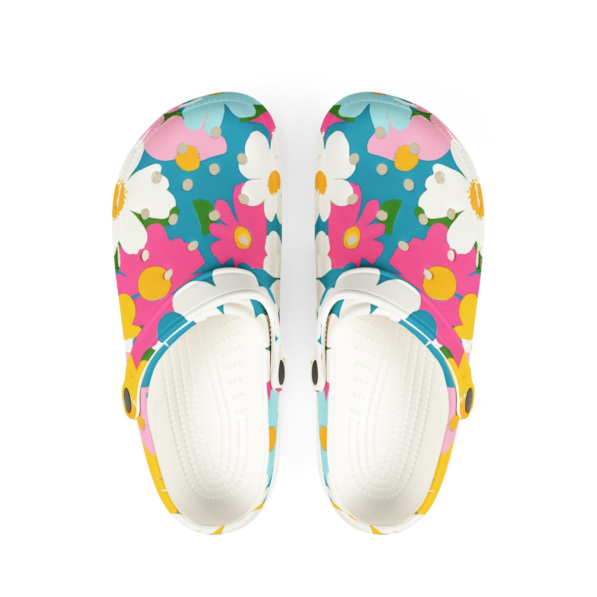 Flowers Multi-Color EVA Foam Rubber Shoes (AOP), Artsulli - Art is Long, Life is Short, Shoes, Size, US 6 (Women's), Color, White, , , 54385685891893