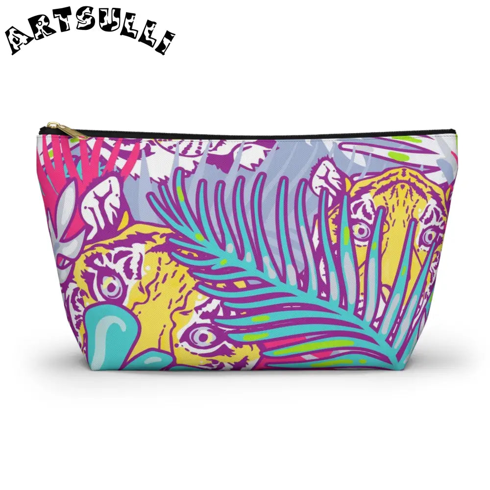 JAKKOUTTHEBXX Tropical Floral Tigers Torquise and Purple Accessory