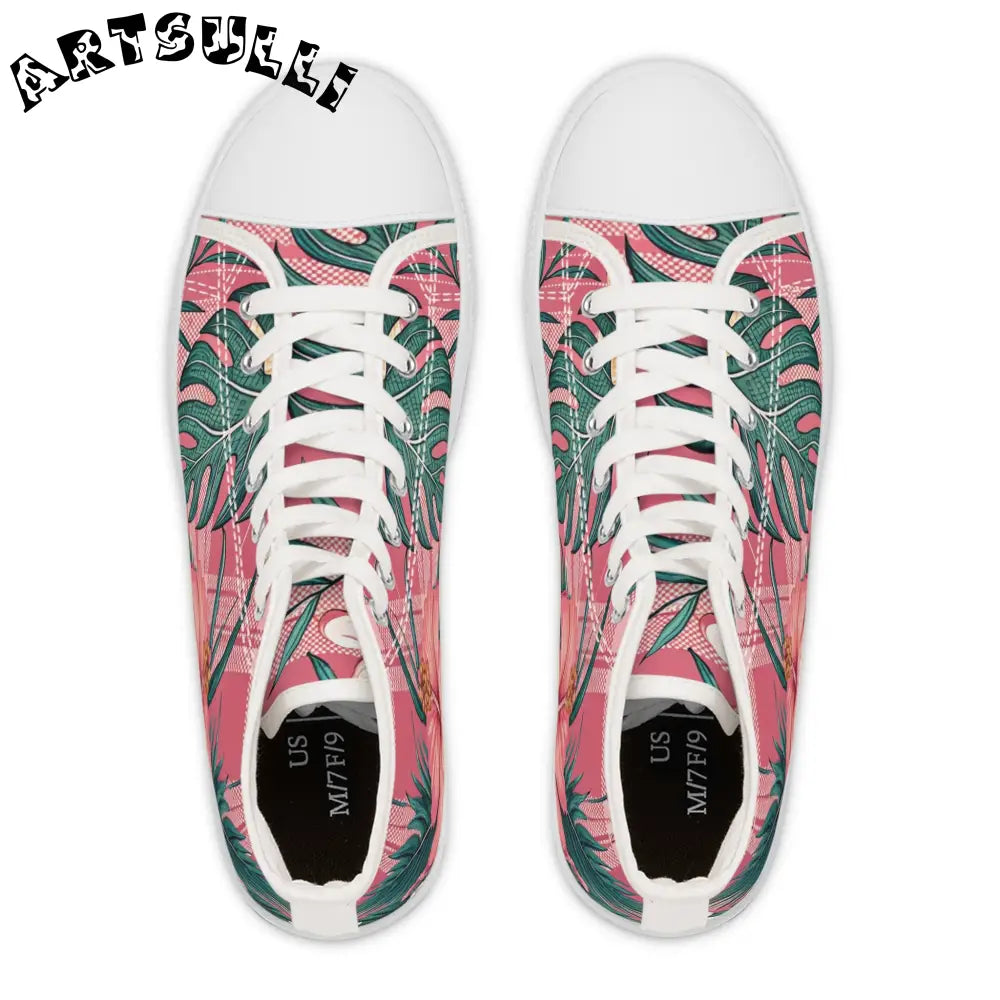 JAKKOUTTHEBXX Plaid x Floral II Pink and Green Women’s High Top