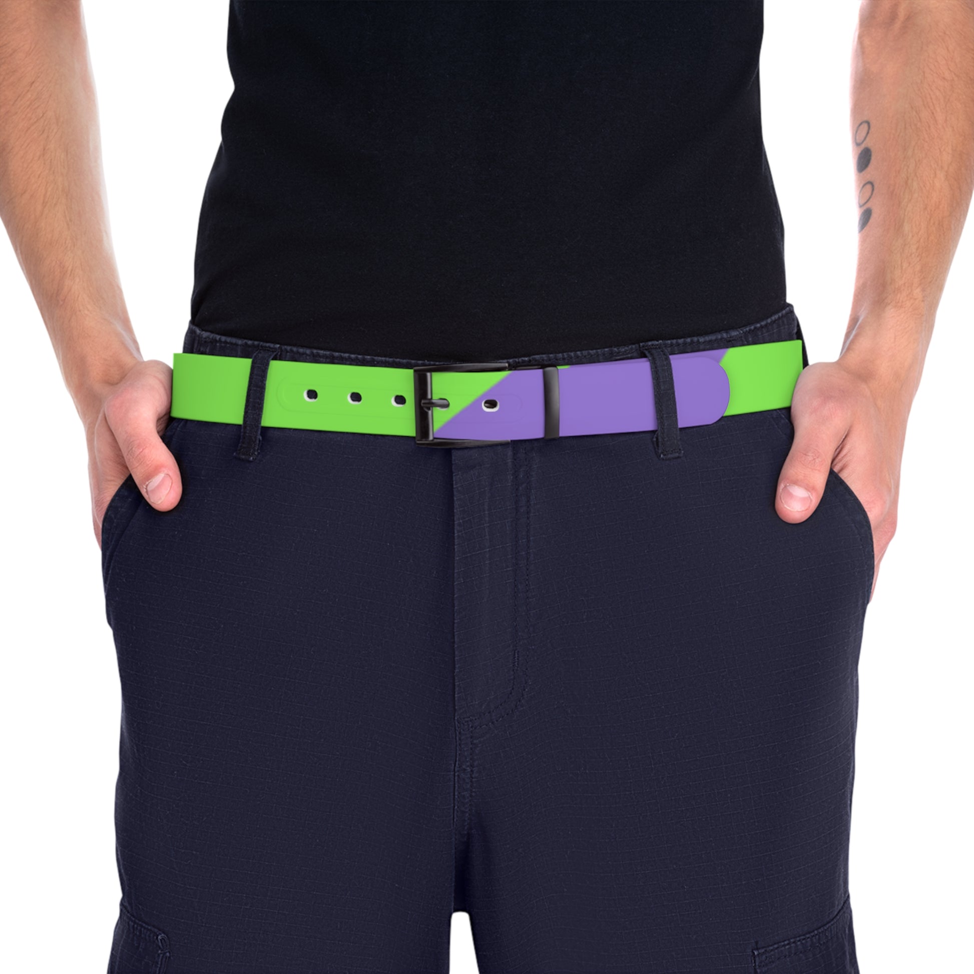 Tyrannosaurus Print Green and Purple Belt, Artsulli - Art is Long, Life is Short, Accessories, , , , , , , 