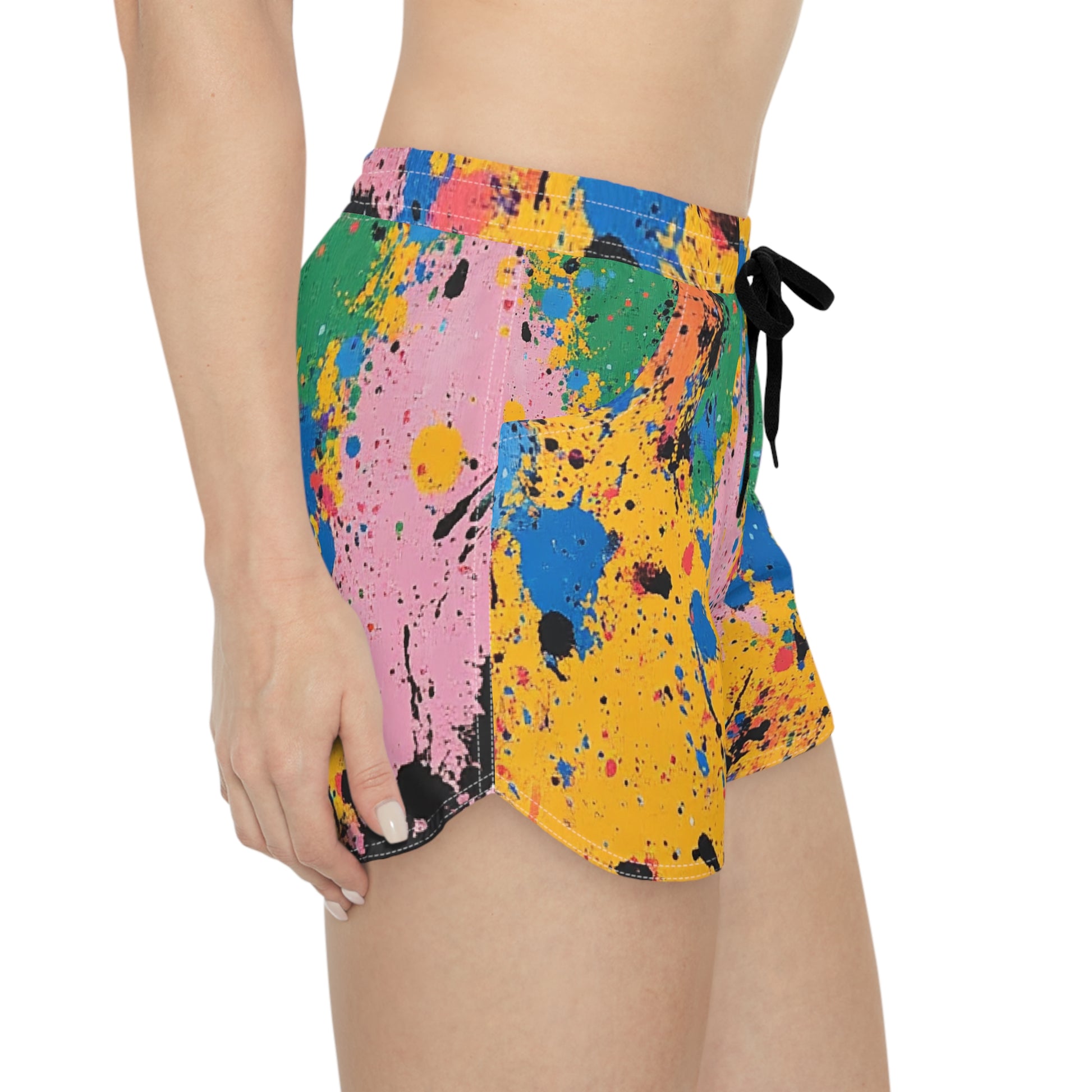 The Colors Of Paint Splatter Women's Casual Shorts (AOP), Artsulli - Art is Long, Life is Short, All Over Prints, , , , , , , 