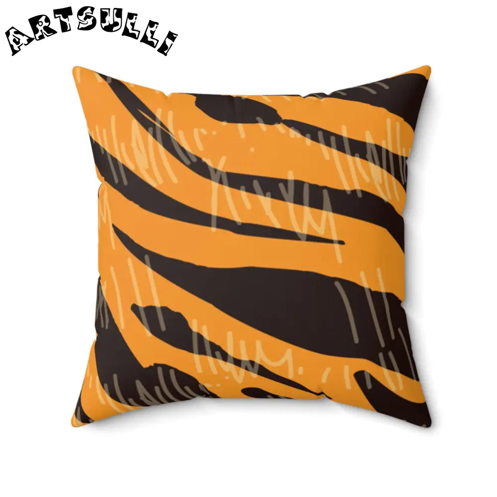 JAKKOUTTHEBXX Tiger Scratches Orange & Black Spun Polyester Square