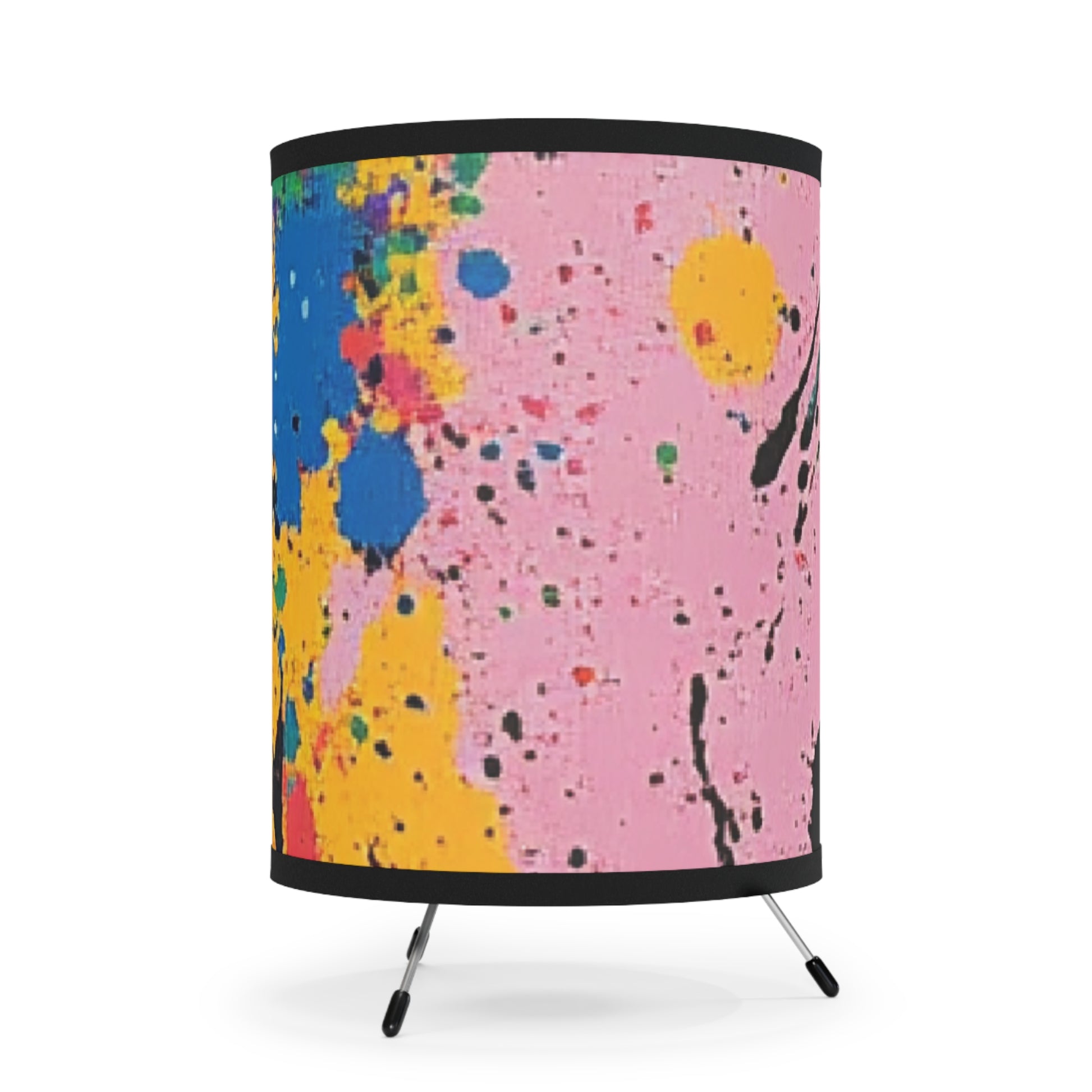 The Colors Of Paint Splatter Tripod Lamp with High-Res Printed Shade, US\CA plug, Artsulli - Art is Long, Life is Short, Home Decor, , , , , , , 