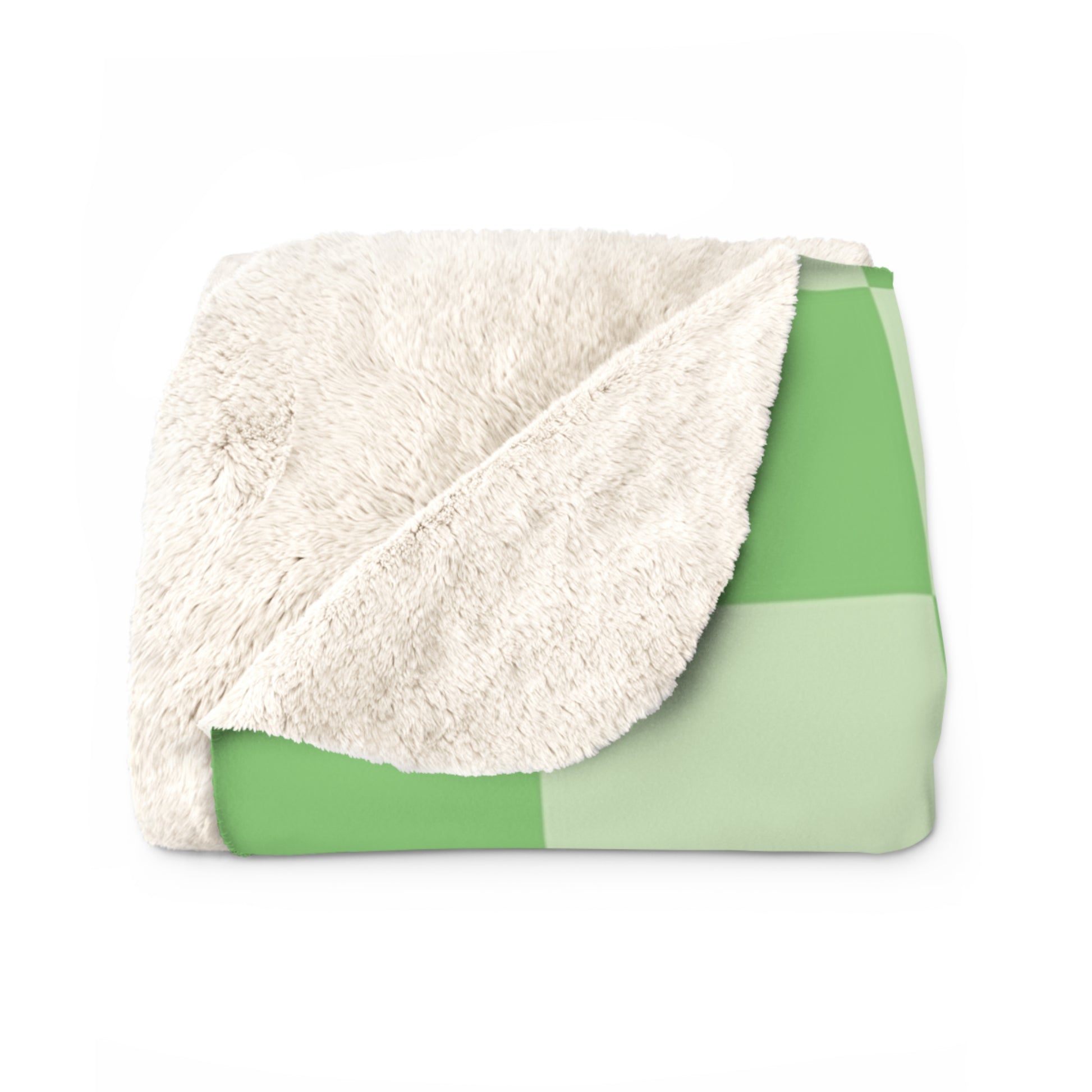 Checkerboard Green Sherpa Fleece Blanket, Artsulli - Art is Long, Life is Short, Home Decor, , , , , , , 