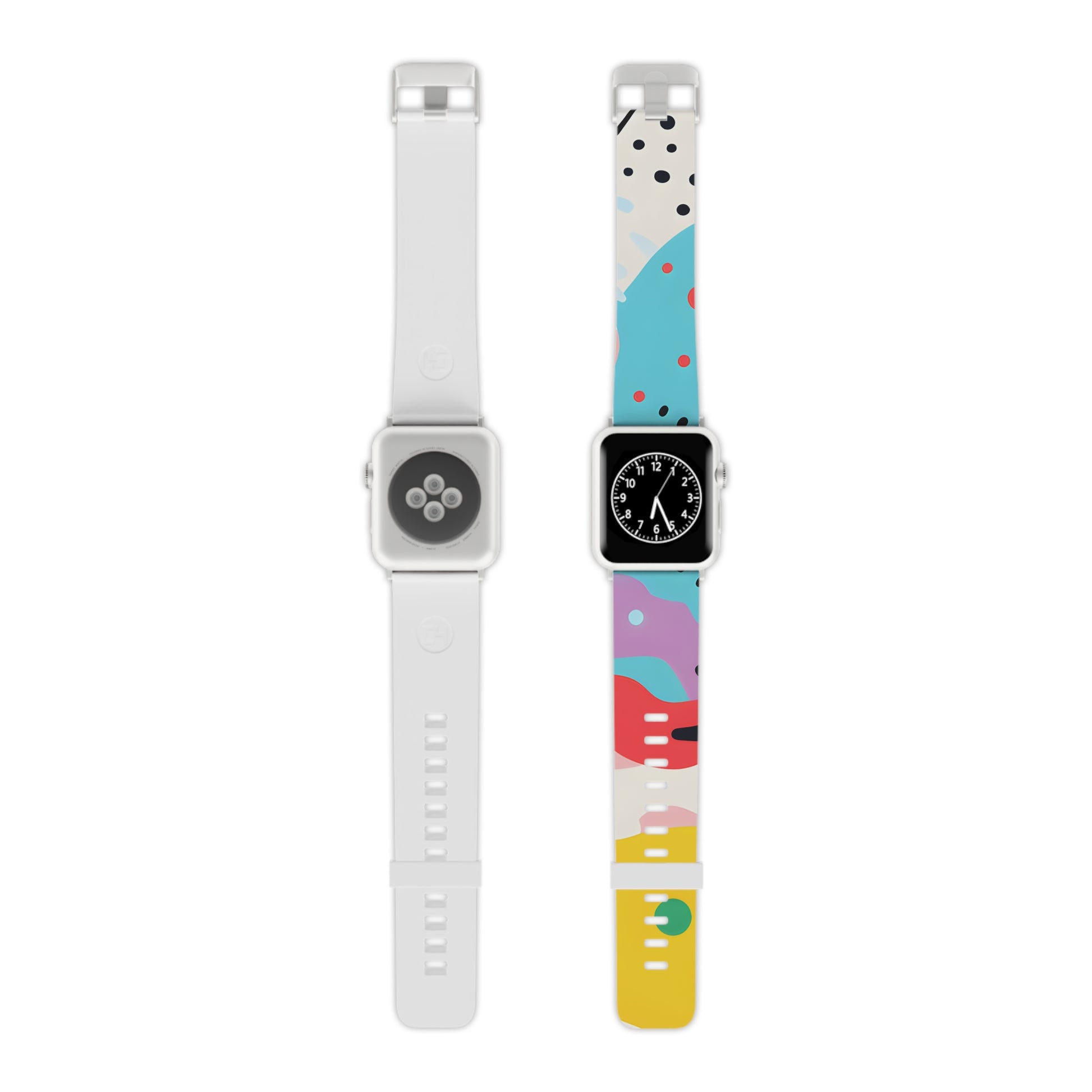 Colorful Abstract Shapes Surreal Watch Band for Apple Watch, Artsulli - Art is Long, Life is Short, Accessories, Size, 8'' × 0.75'' / 38 - 40 mm, Color, Silver, , , 27861376359342