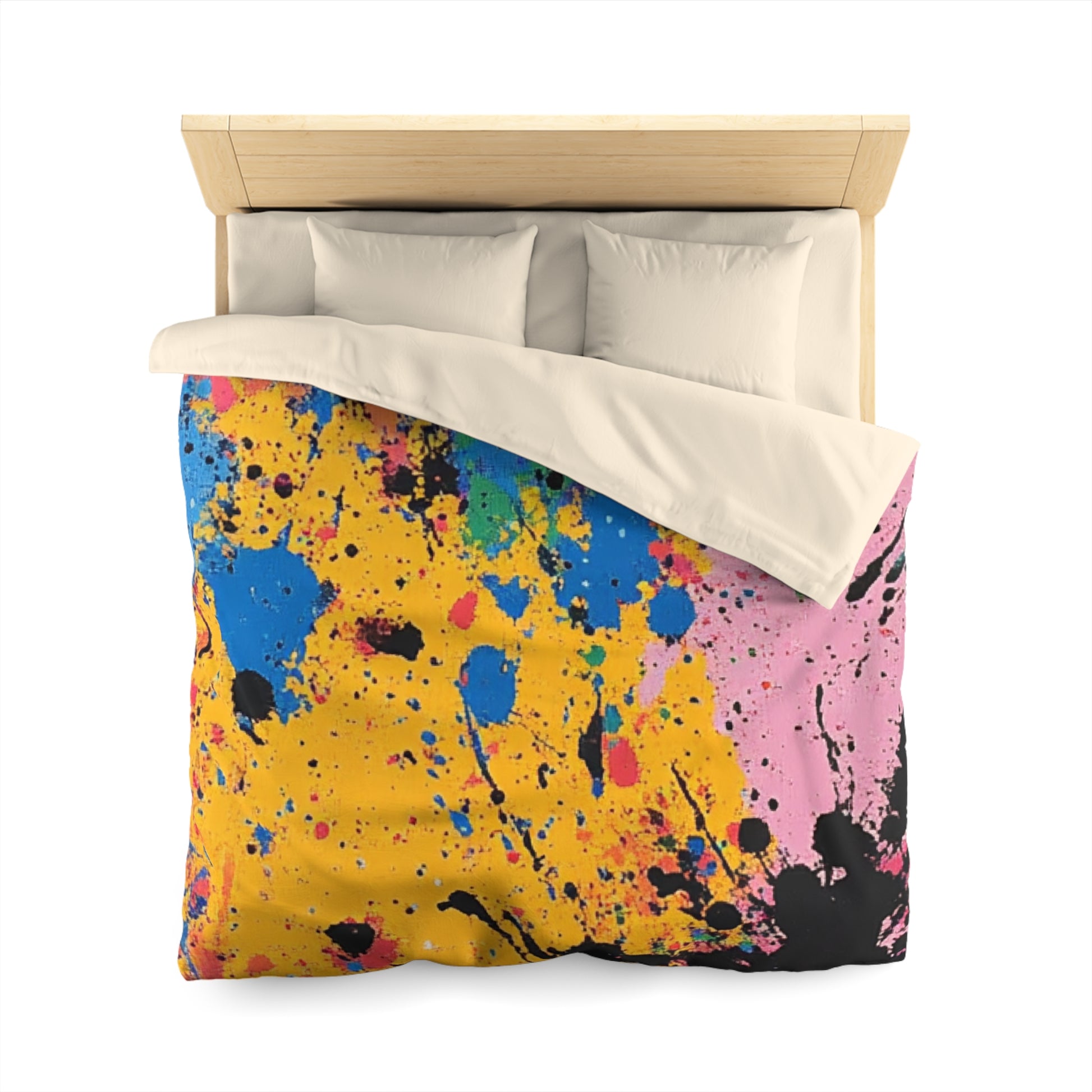 The Colors Of Paint Splatter Microfiber Duvet Cover, Artsulli - Art is Long, Life is Short, Home Decor, , , , , , , 