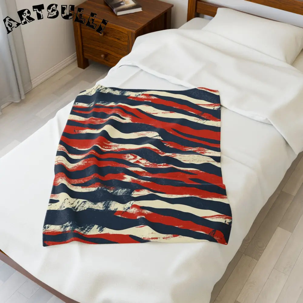 JAKKOUTTHEBXX Capricious Tiger Wave Velveteen Plush Blanket