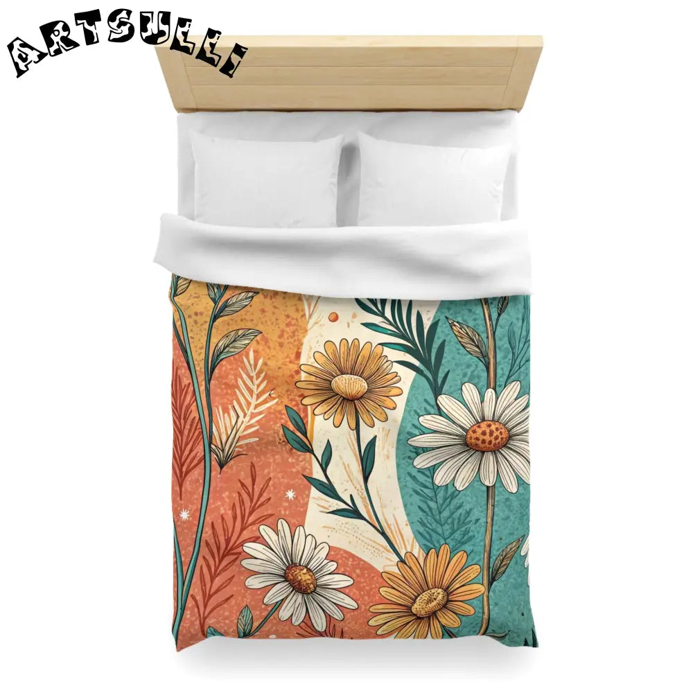 JAKKOUTTHEBXX Retro Daisy Dream Microfiber Duvet Cover JAKKOUTTHEBXX